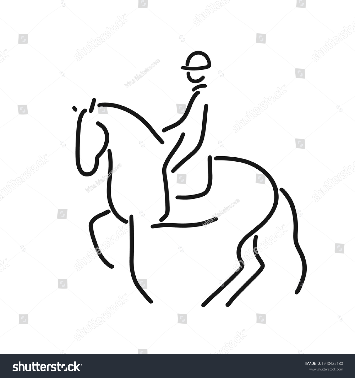 Equestrian Sport Rider On Horse Stick Stock Vector (Royalty Free ...