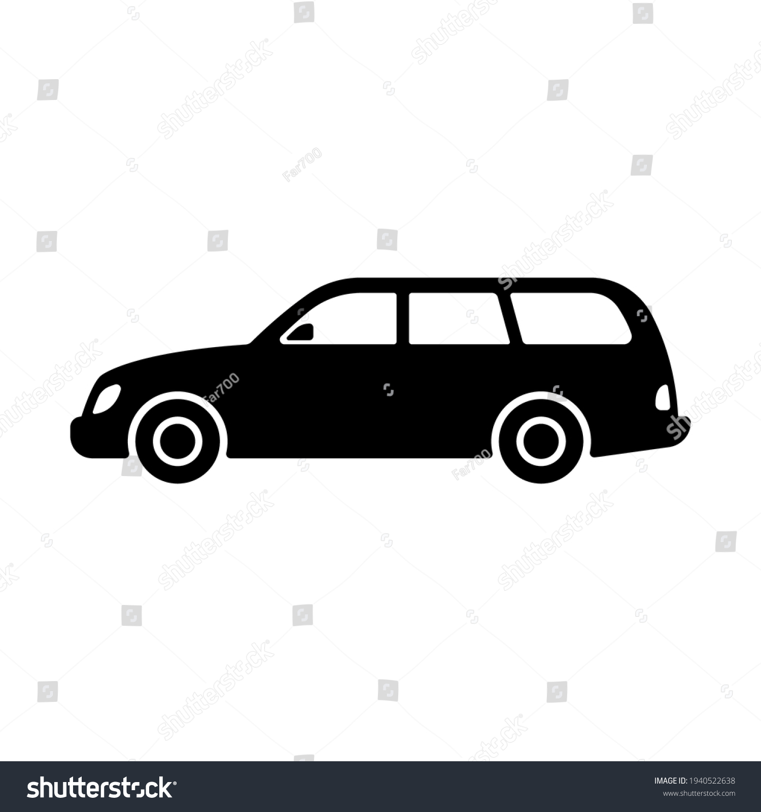 Car Icon Black Silhouette Side View Stock Vector (Royalty Free ...