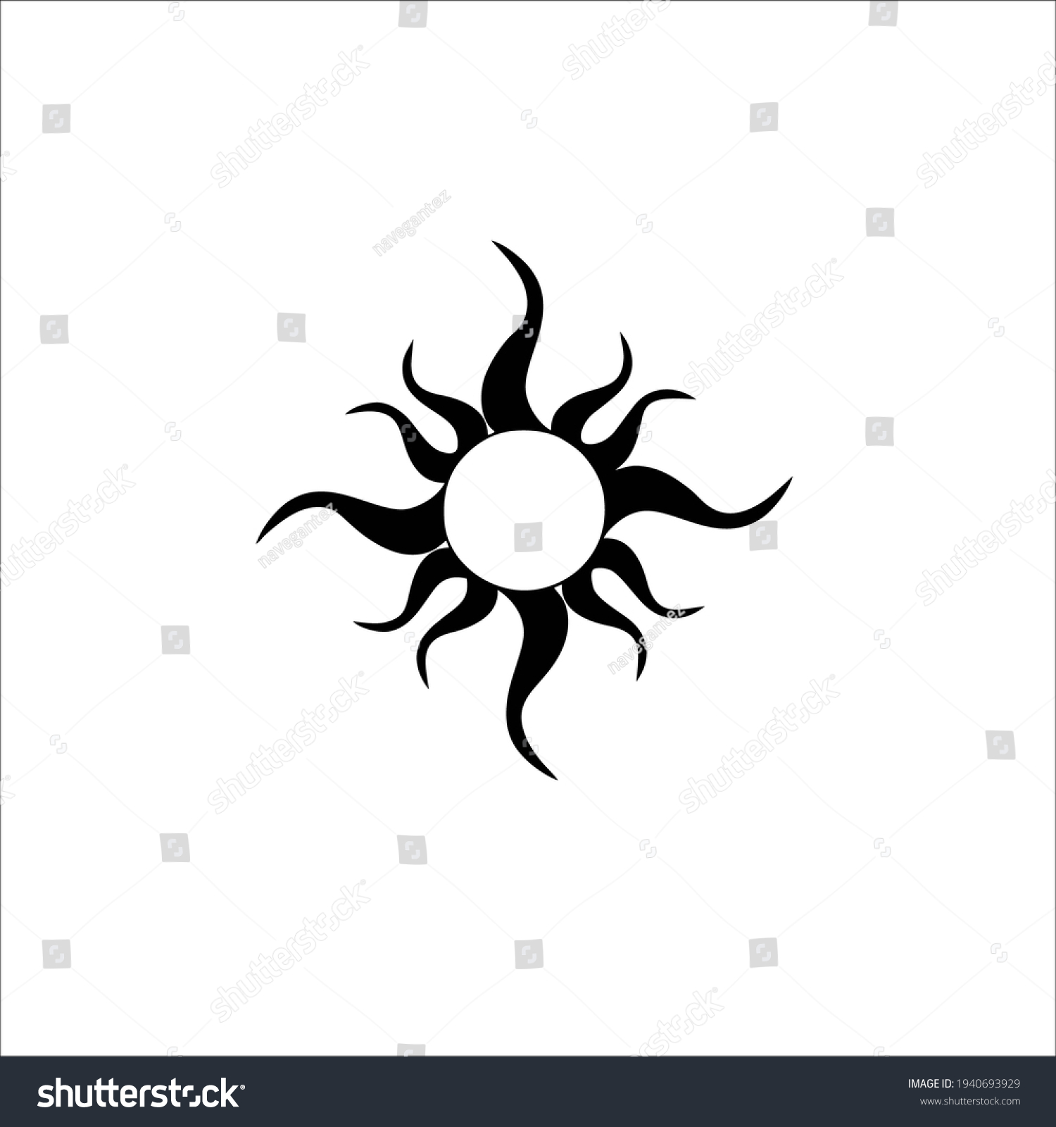 Tribal Sun Symbol Tattoo Design Vector Stock Vector (Royalty Free ...