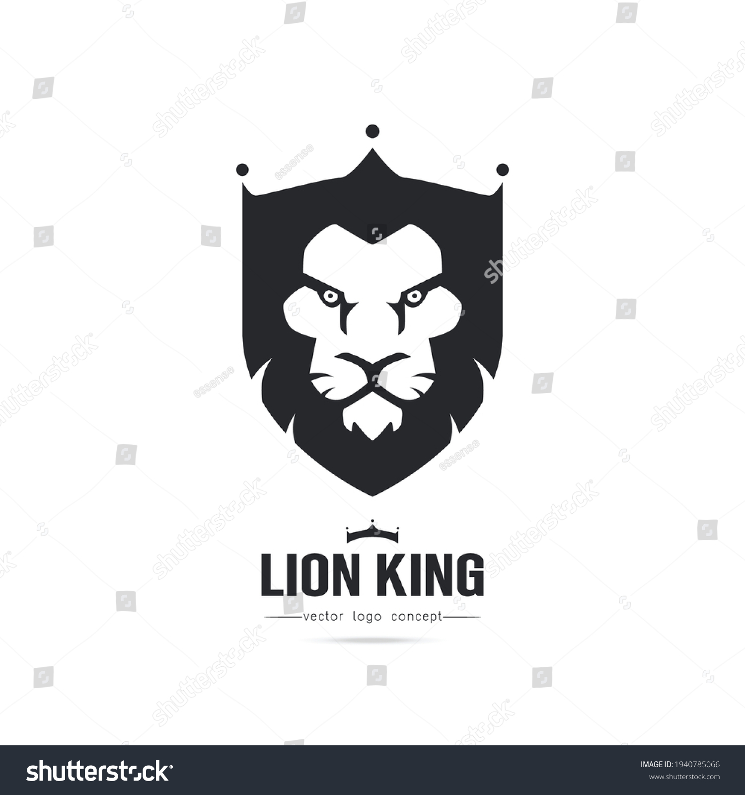 Stylized Image Graceful Lion King Silhouette Stock Vector (Royalty Free ...