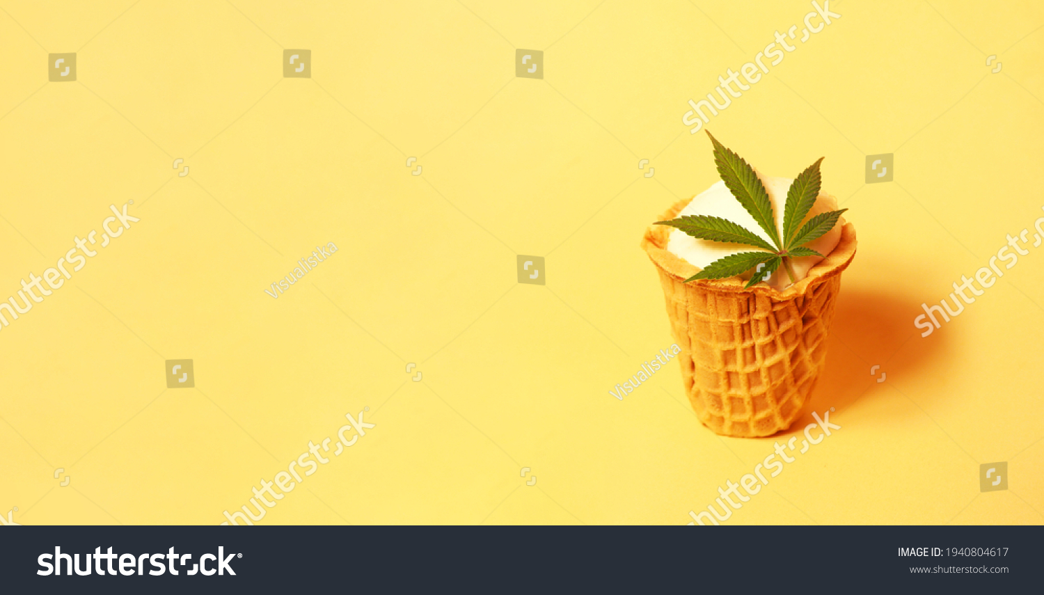 Ice Cream Cannabis Leaf Marijuana Infused Stock Photo 1940804617