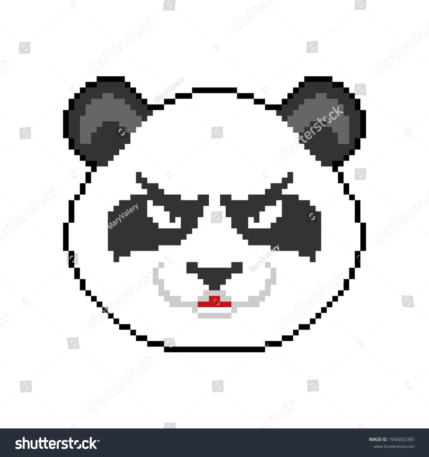 Angry Panda Pixel Art 8 Bit Stock Vector (Royalty Free) 1940832385 ...