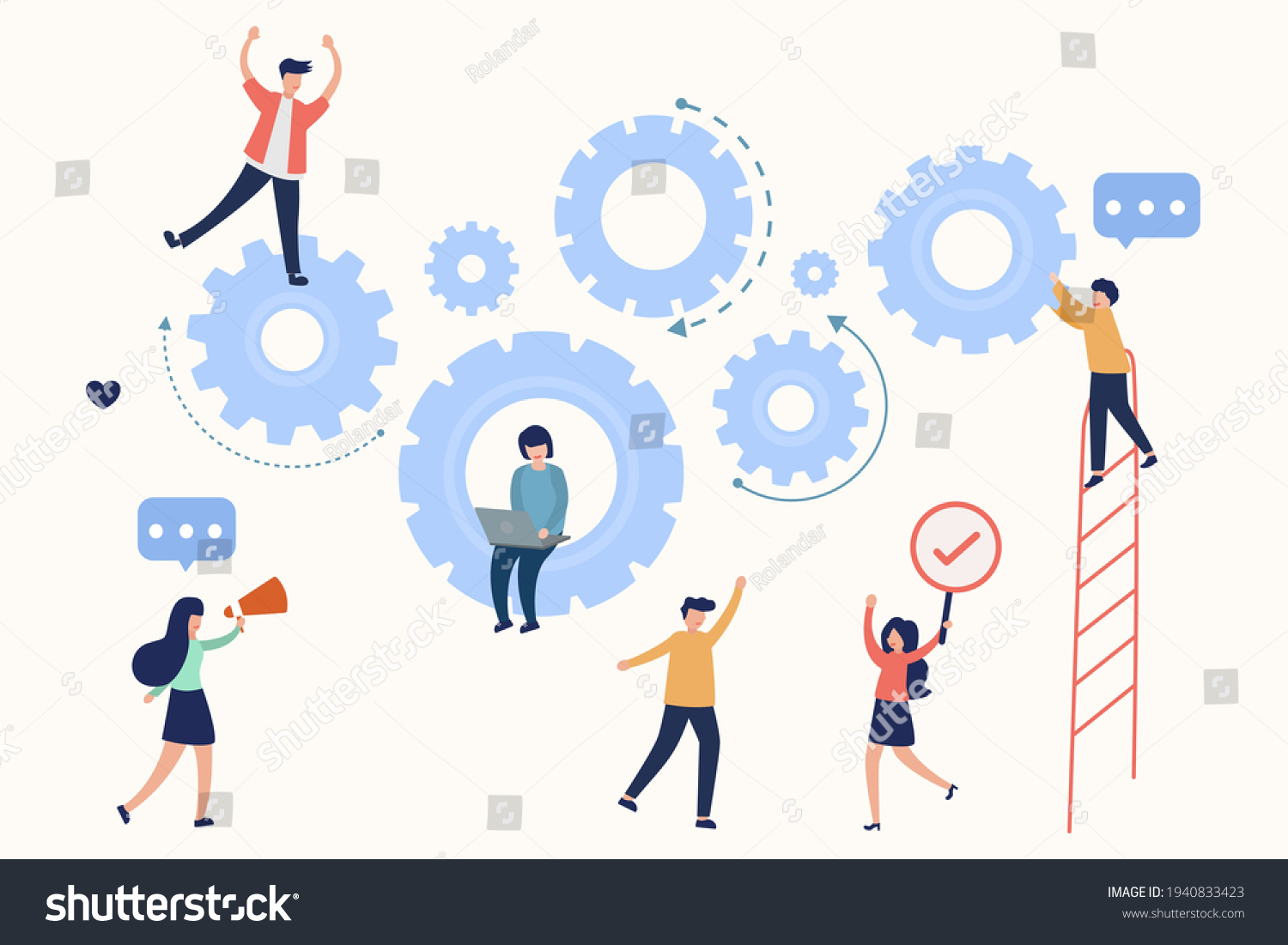 Team Building Business Peoples Success Together Stock Vector (Royalty ...