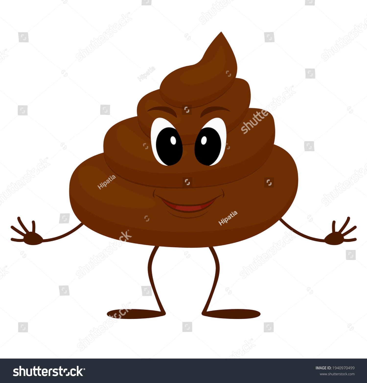 Cartoon Poo Character Mascot Pile Shit Stock Vector (Royalty Free ...