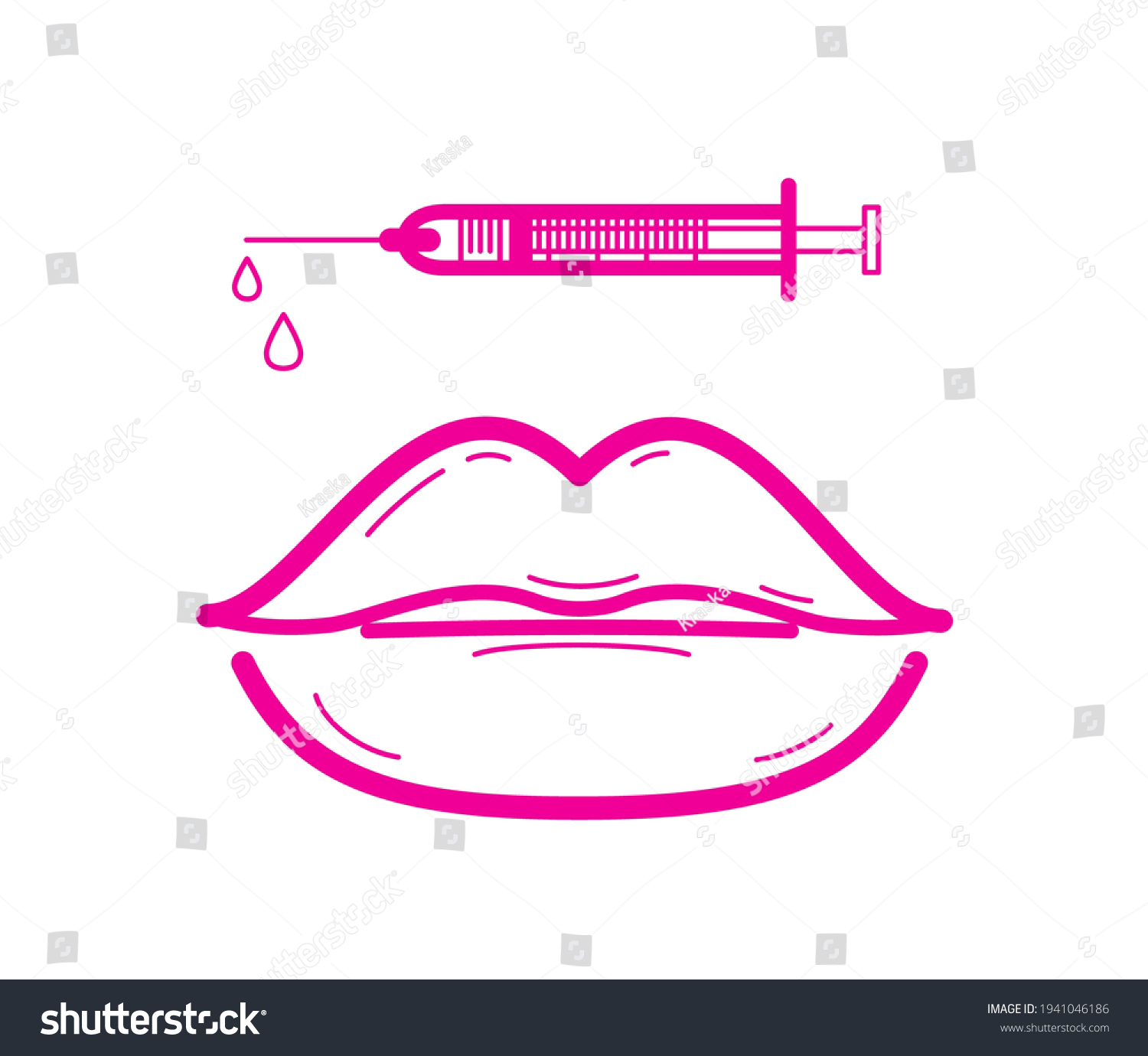 Vektor Stok Full Lips Injection Icon Sexy Aesthetic Tanpa Royalti 1941046186 Shutterstock