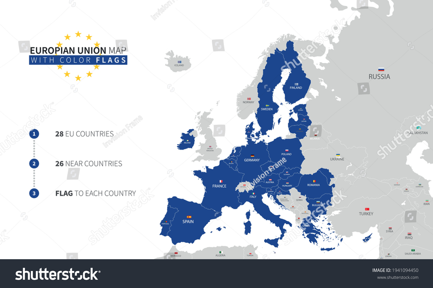 Map Europe Country Borders European Union Stock Vector (Royalty Free ...