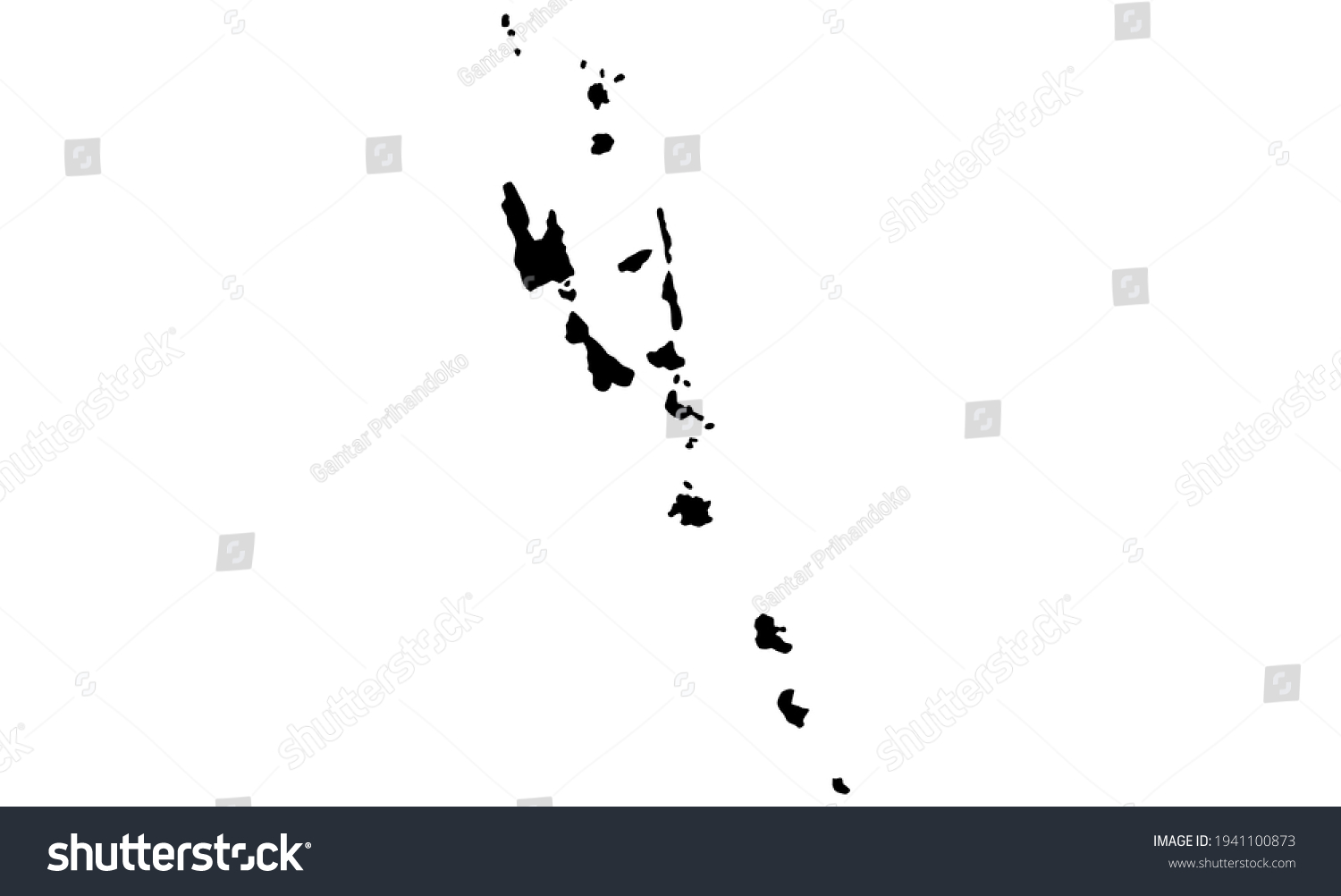 Black Silhouette Vanuatu Country Map Oceania Stock Vector (Royalty Free ...