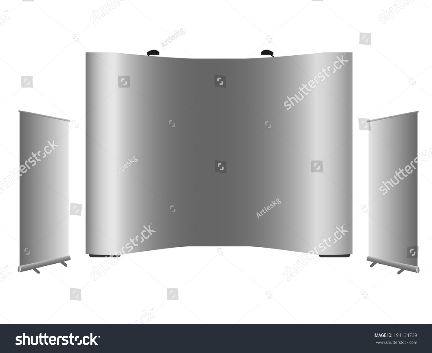 Blank Rollup Banner Popup Banner Display Stock Vector (Royalty Free ...