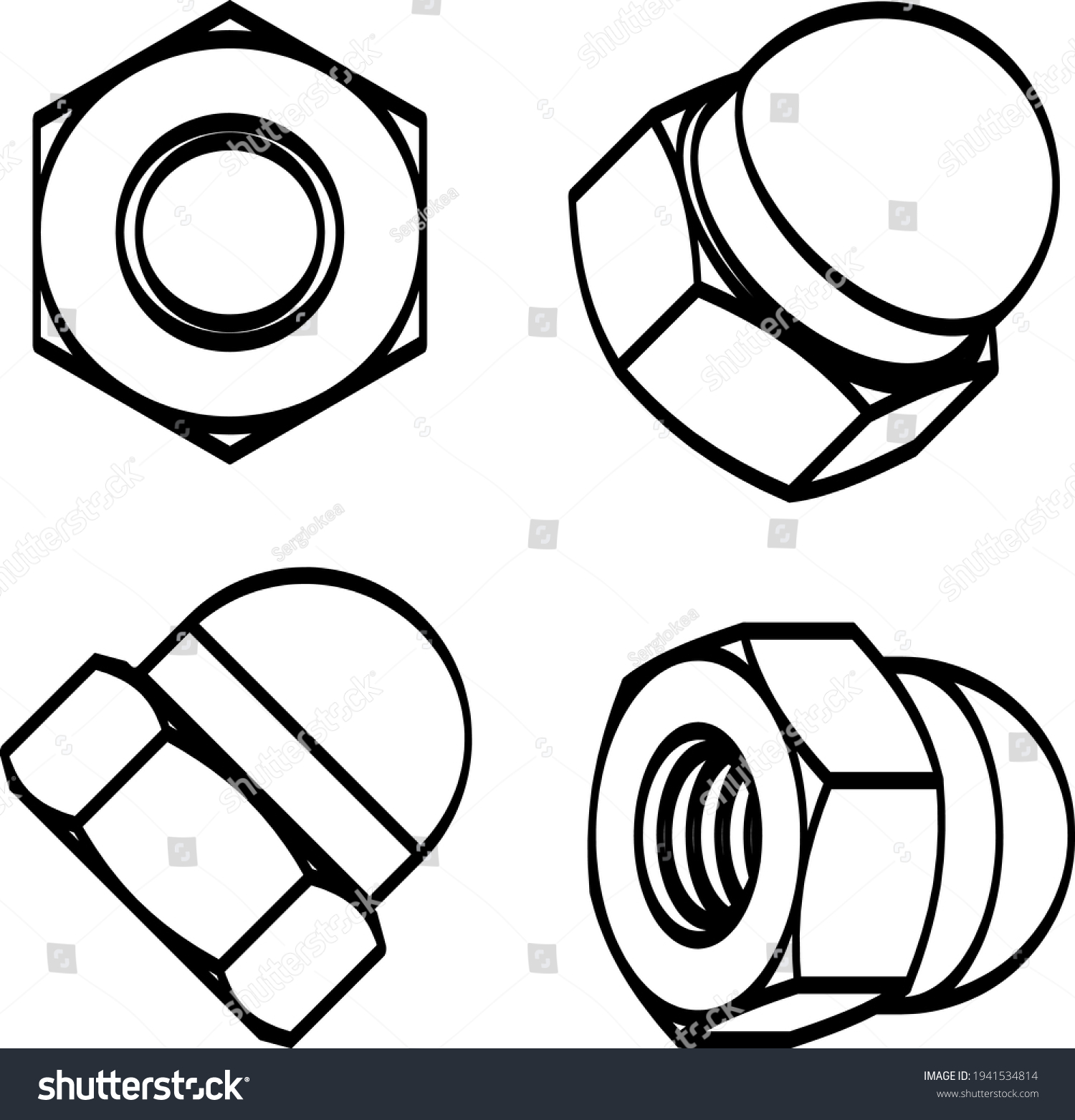 Set Nuts Domed Cup Vector Illustration Stock Vector (Royalty Free ...