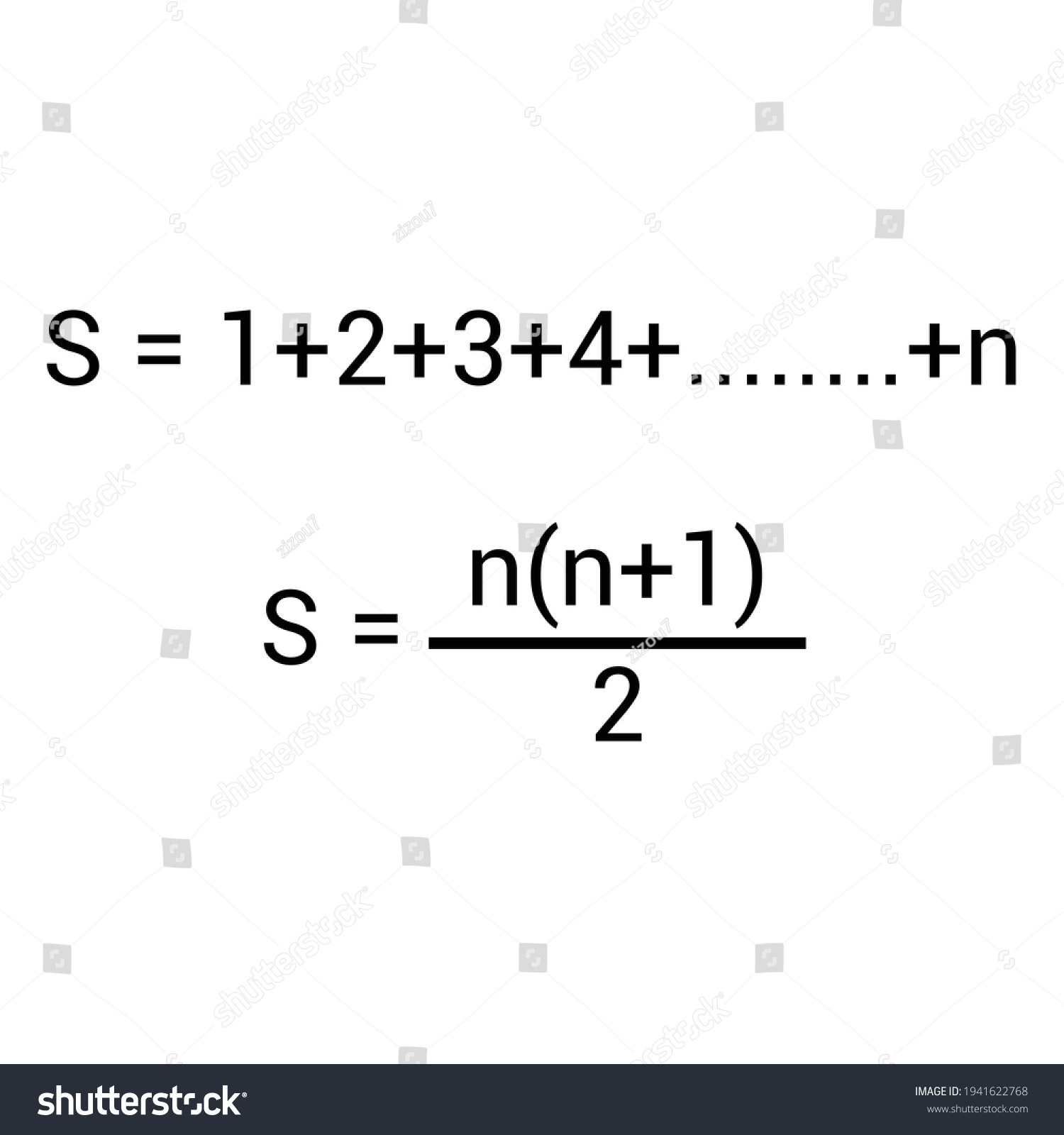 sum-first-n-integers-formula-stock-vector-royalty-free-1941622768