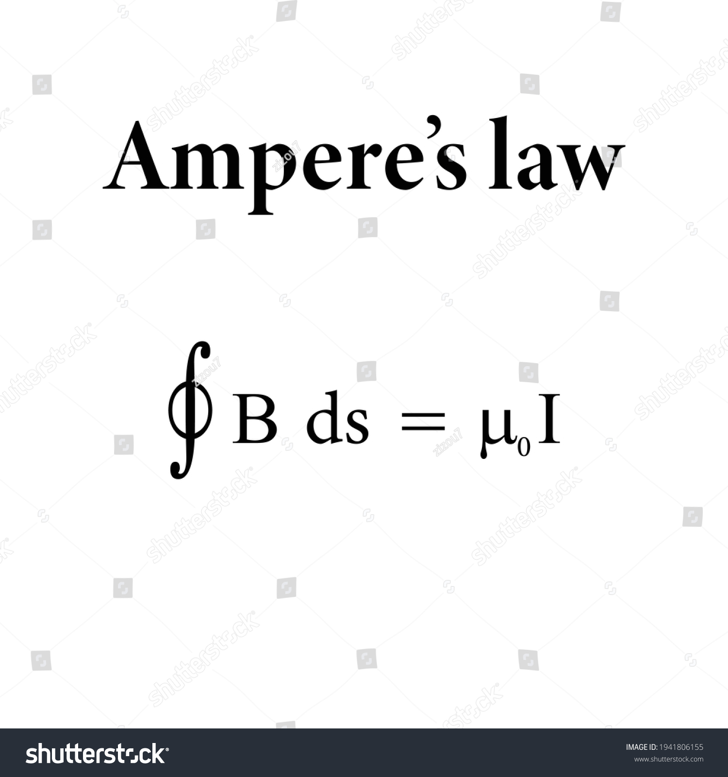 Amperes Law Formula Physics Stock Vector (Royalty Free) 1941806155 ...