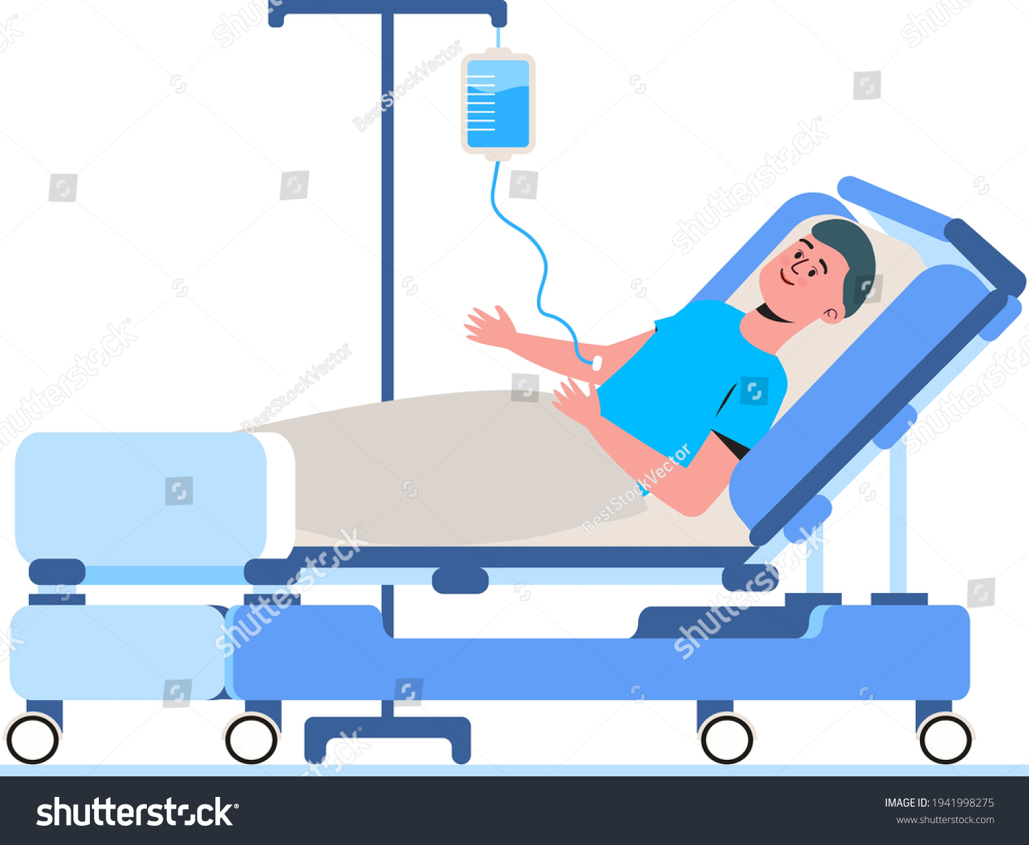 Iv Clinic Concept Vector Patient Lies Stock Vector (Royalty Free ...