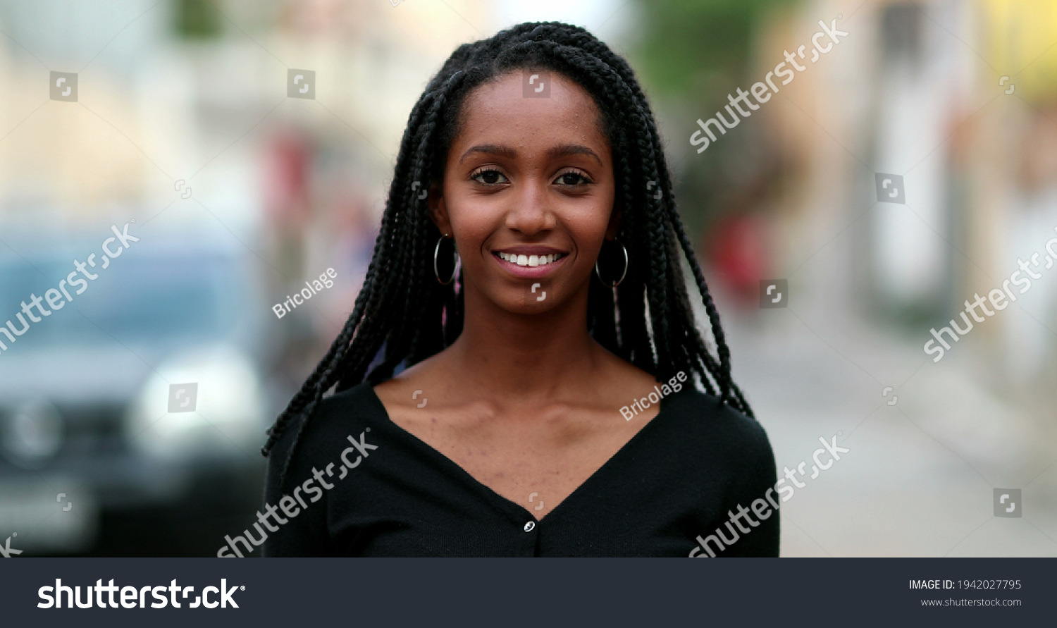 Portrait Black African Teen Girl Smiling Stock Photo 1942027795 ...