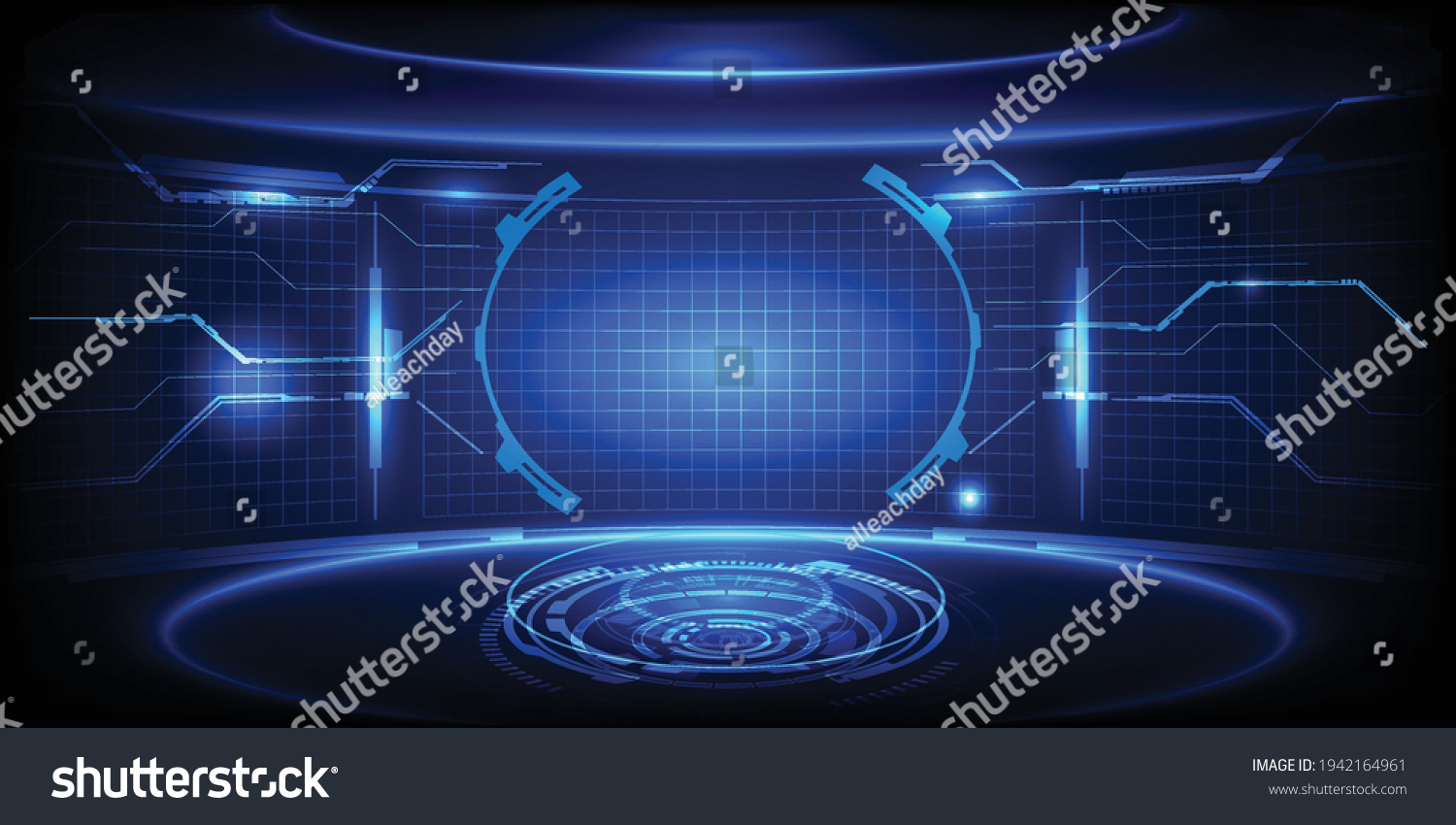 Hi Tech Digital Showcase Futuristic Layout Stock Vector (Royalty Free ...