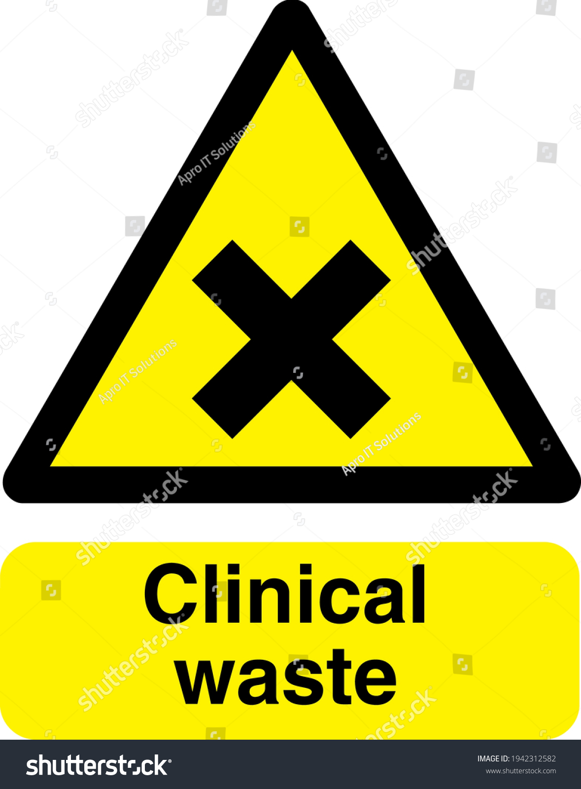 Clinical Waste Sign Board Triangle Stock Vector (Royalty Free ...