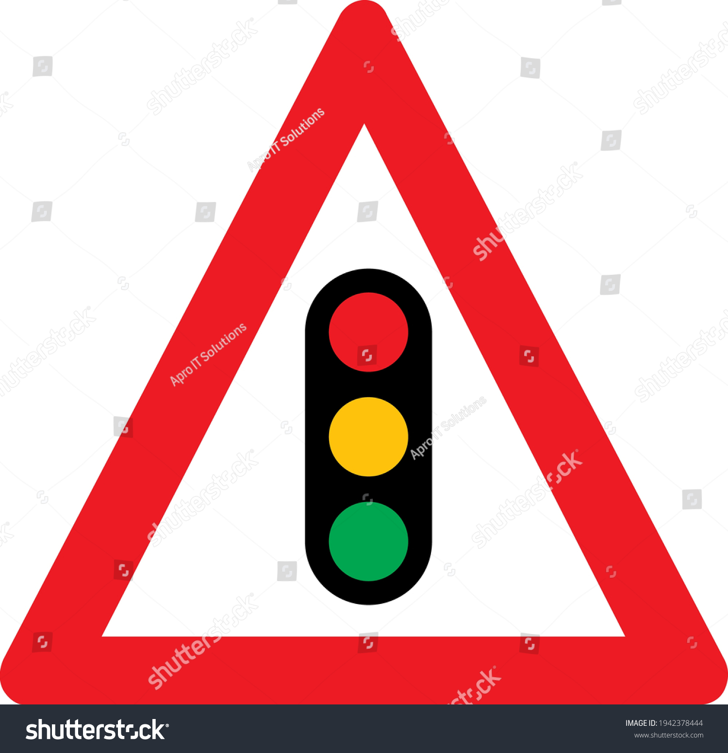 Traffic Lights Ahead Sign Board Stock Vector (royalty Free) 1942378444 