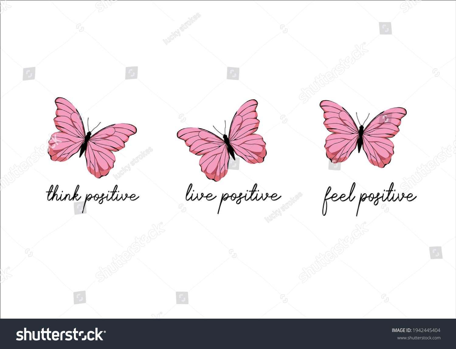 Pink Butterfly Design Art Vector Stock Vector (Royalty Free) 1942445404 ...