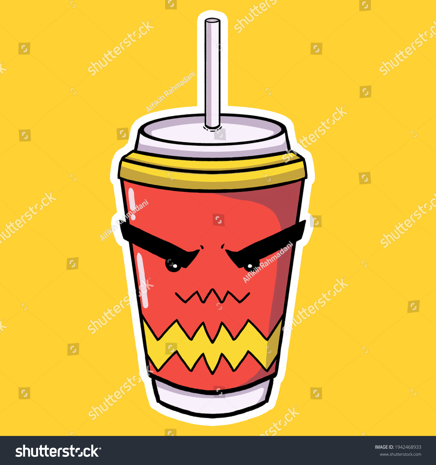 Cute Cola Bottle Character Illustration Angry Stock Illustration ...