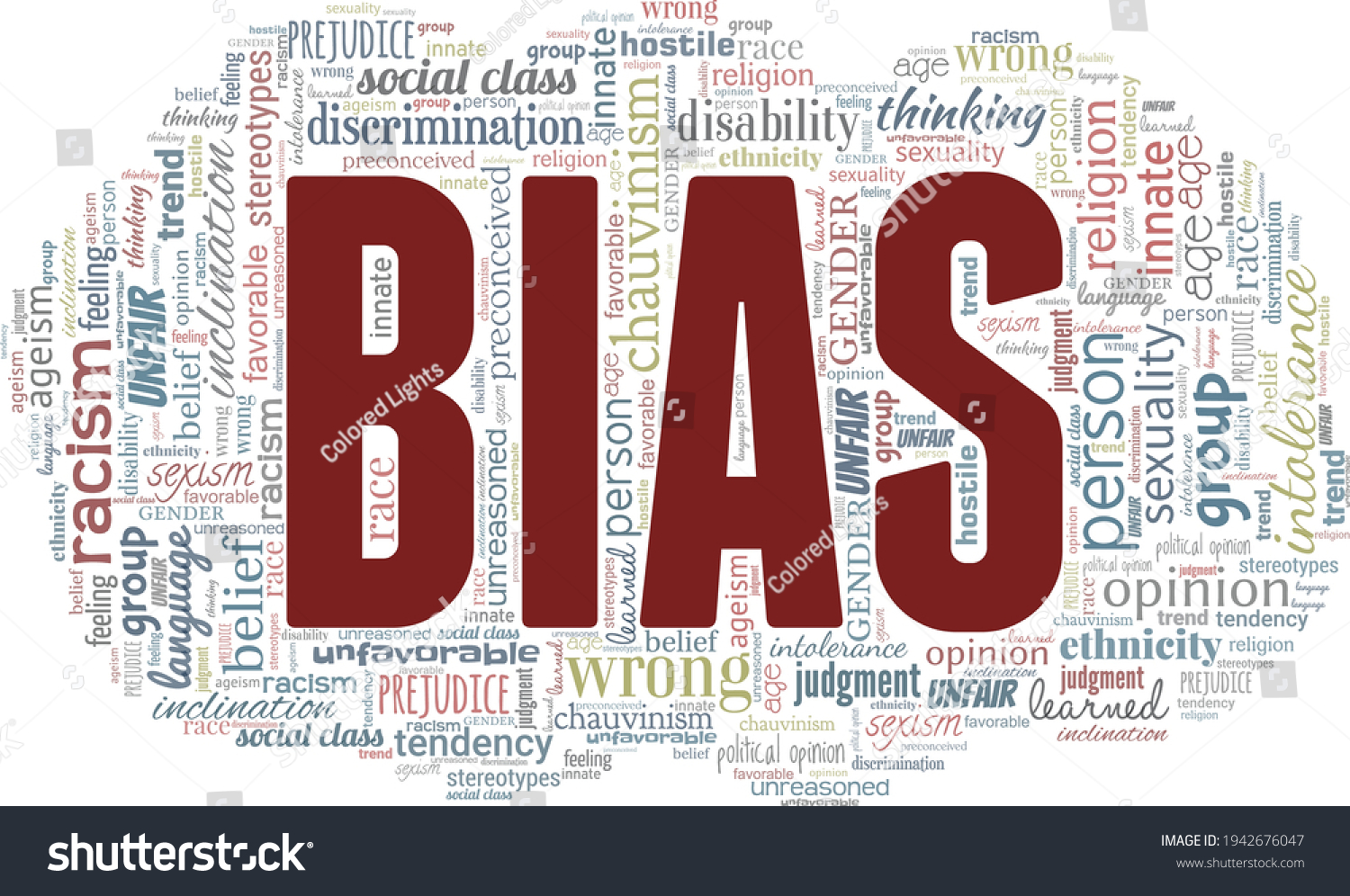 Bias Vector Illustration Word Cloud Isolated Stock Vector (Royalty Free ...