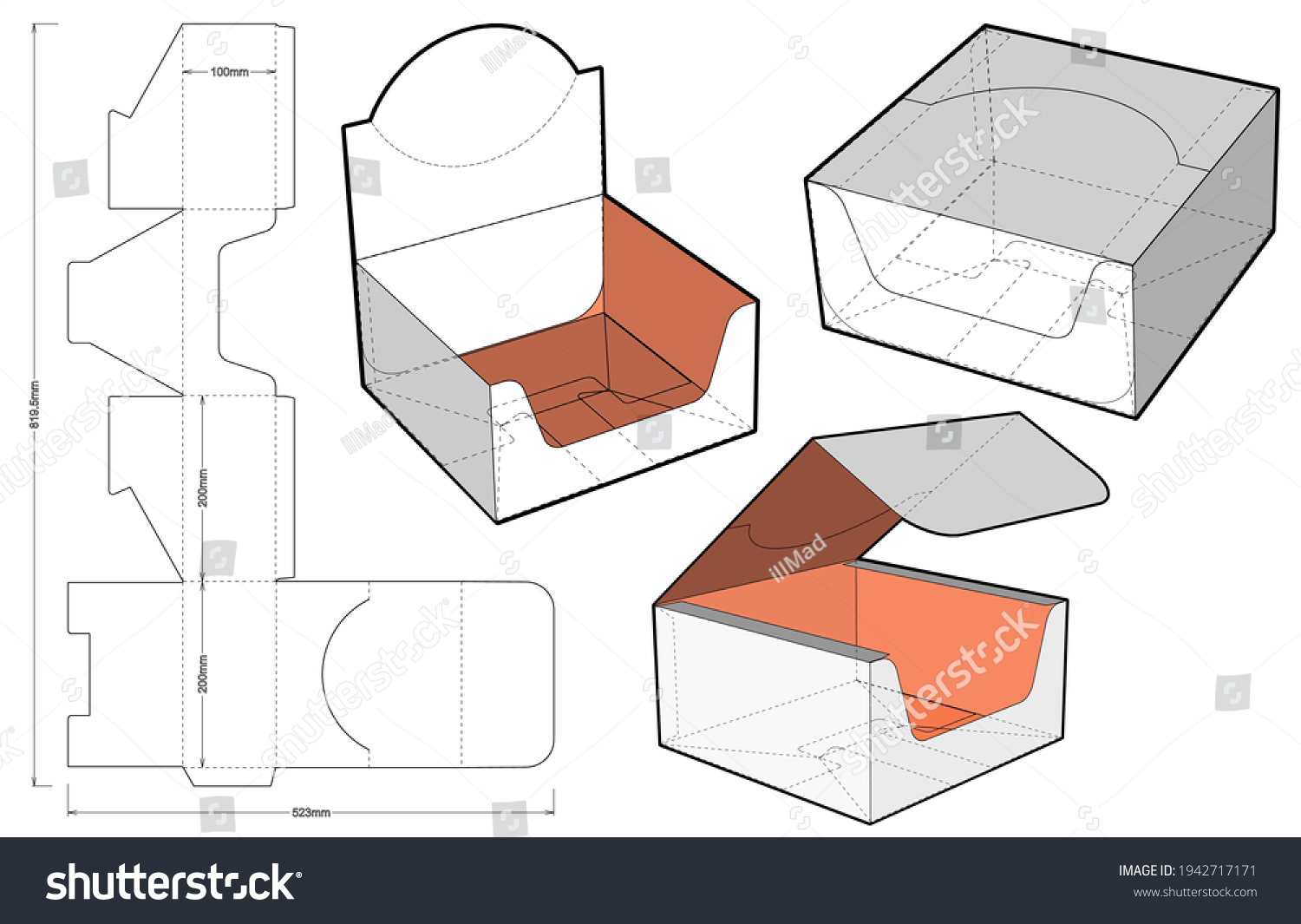 Counter Display Stand Diecut Pattern File Stock Vector (Royalty Free ...