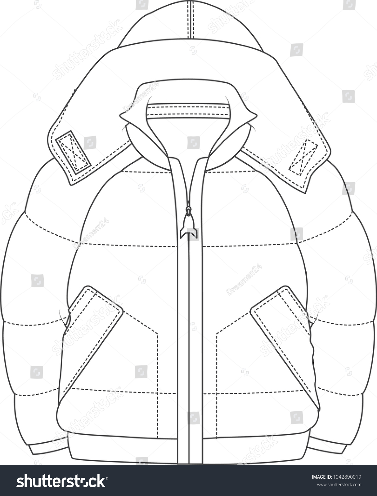 Kids Boy Girl Winter Jacket Flat Stock Vector (Royalty Free) 1942890019 ...