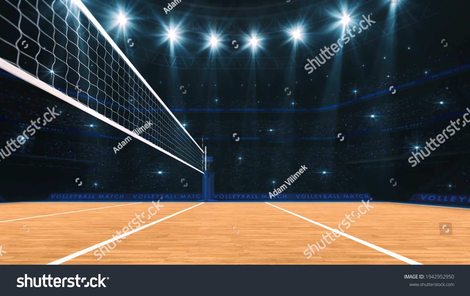 Sport Arena Interior Professional Volleyball Court Stock Illustration ...