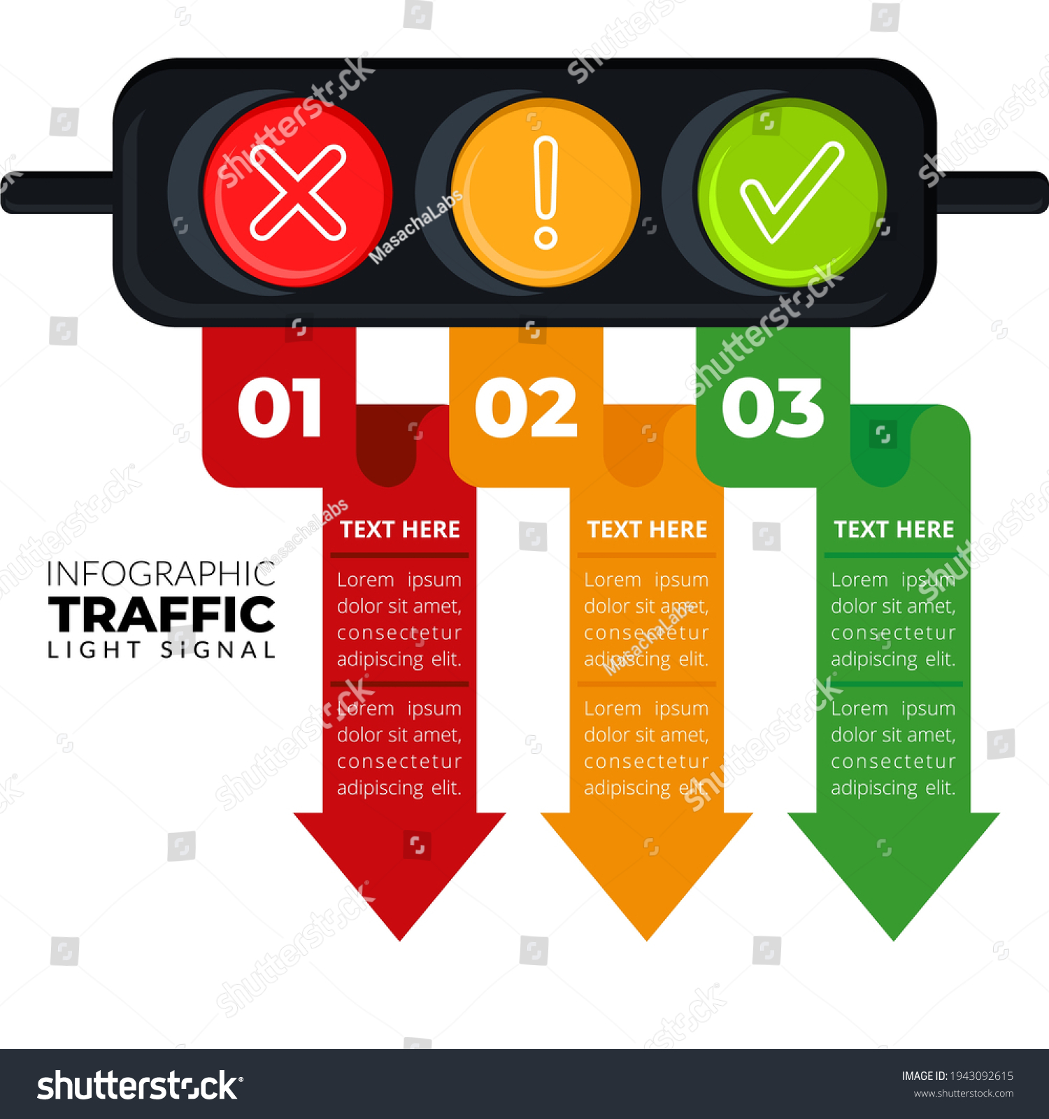 Infographic Traffic Light Signal Cartoon Symbol Stock Vector (Royalty ...