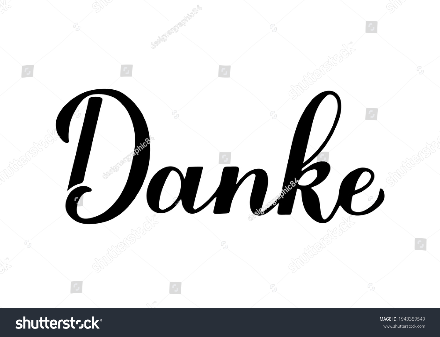 Thank You Calligraphy Hand Lettering German Stock Vector (Royalty Free ...