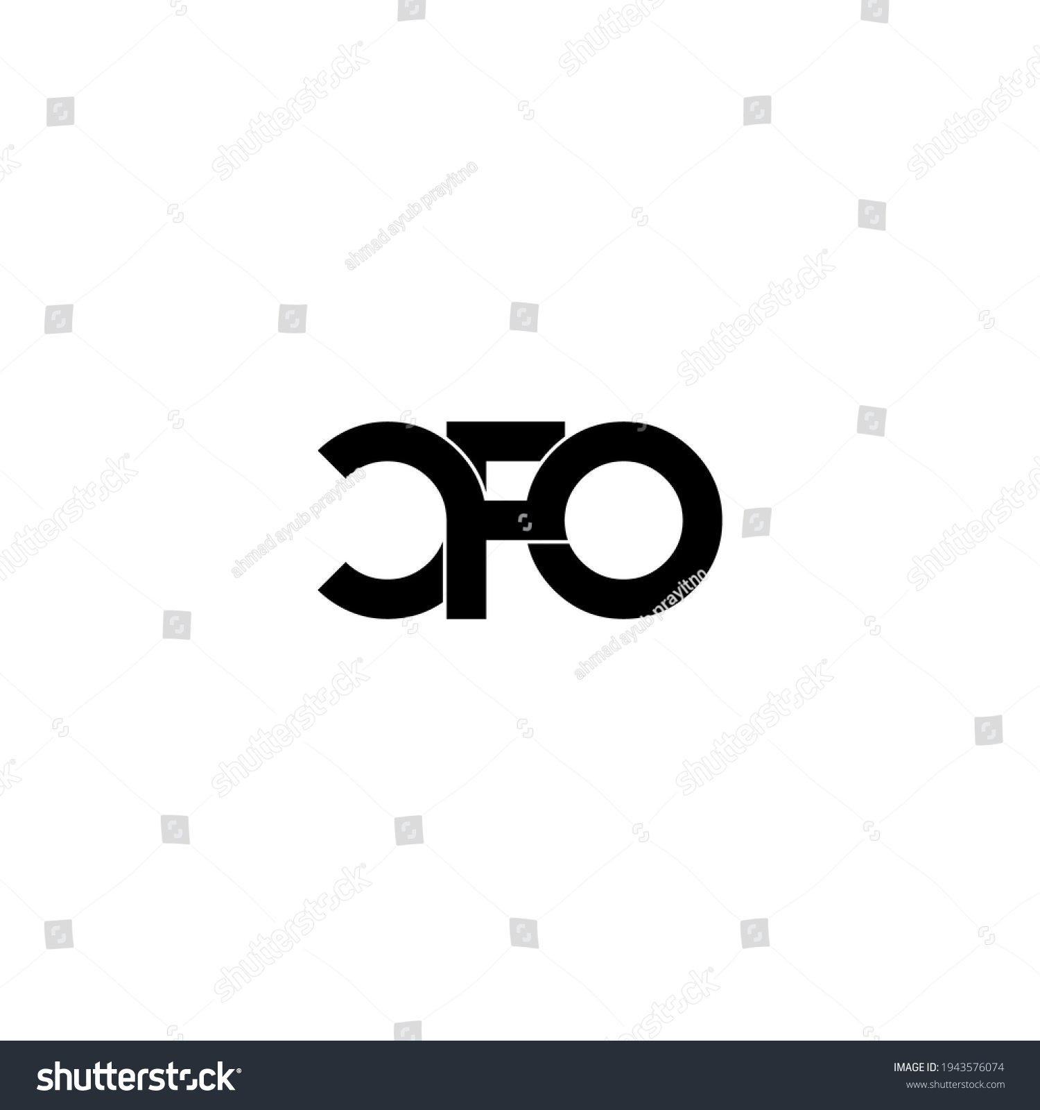 Cfo Letter Original Monogram Logo Design Stock Vector Royalty Free