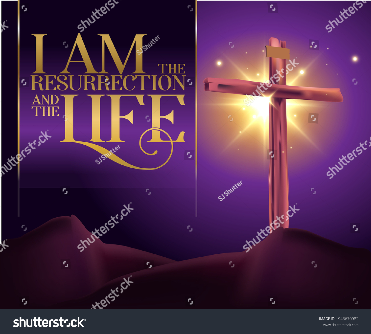 Good Friday Easter Sunday Resurrection Vector Stock Vector (Royalty