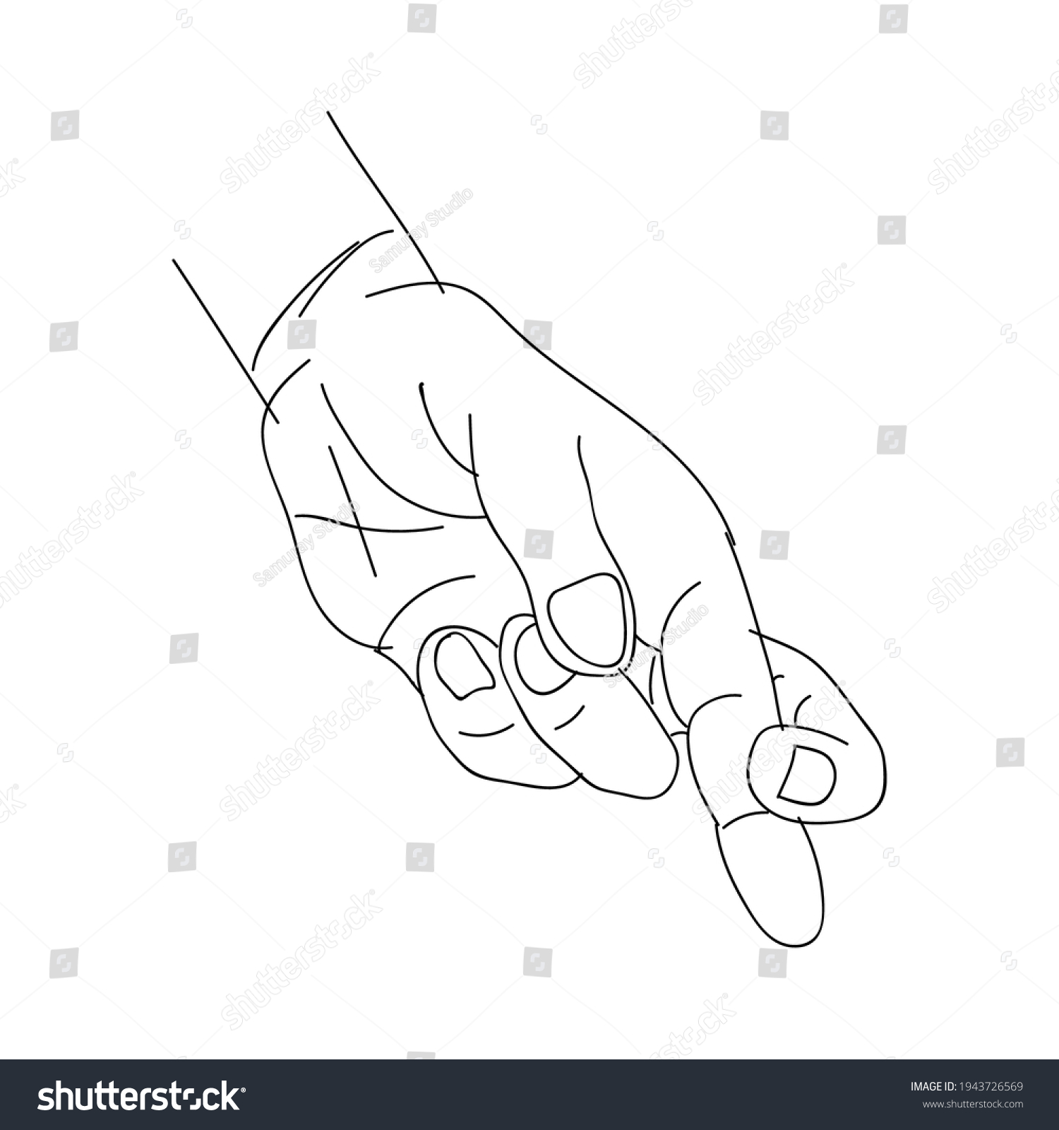 Fingers Crossed Sketch Doodle Isolated On Stock Vector (Royalty Free ...