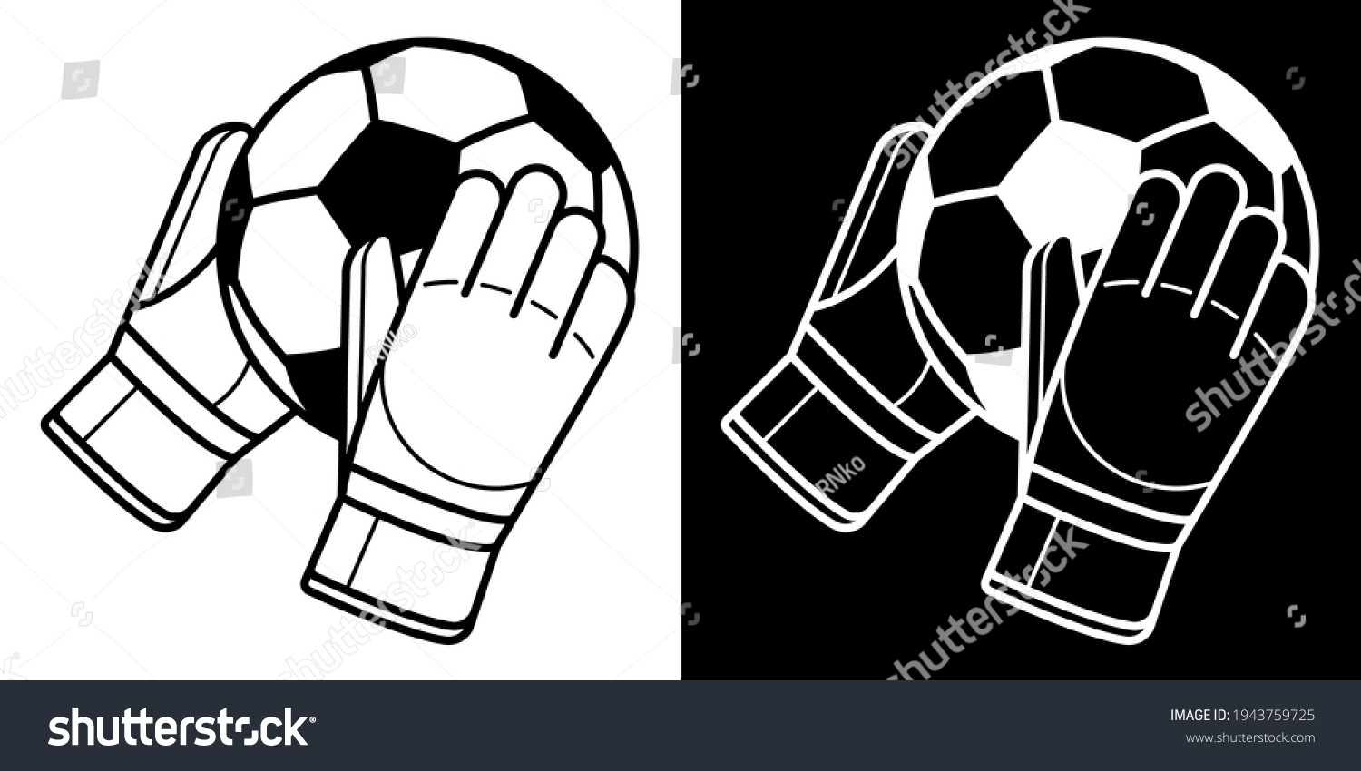 Goalkeeper Gloved Hands Holding Soccer Ball Stock Vector (Royalty Free