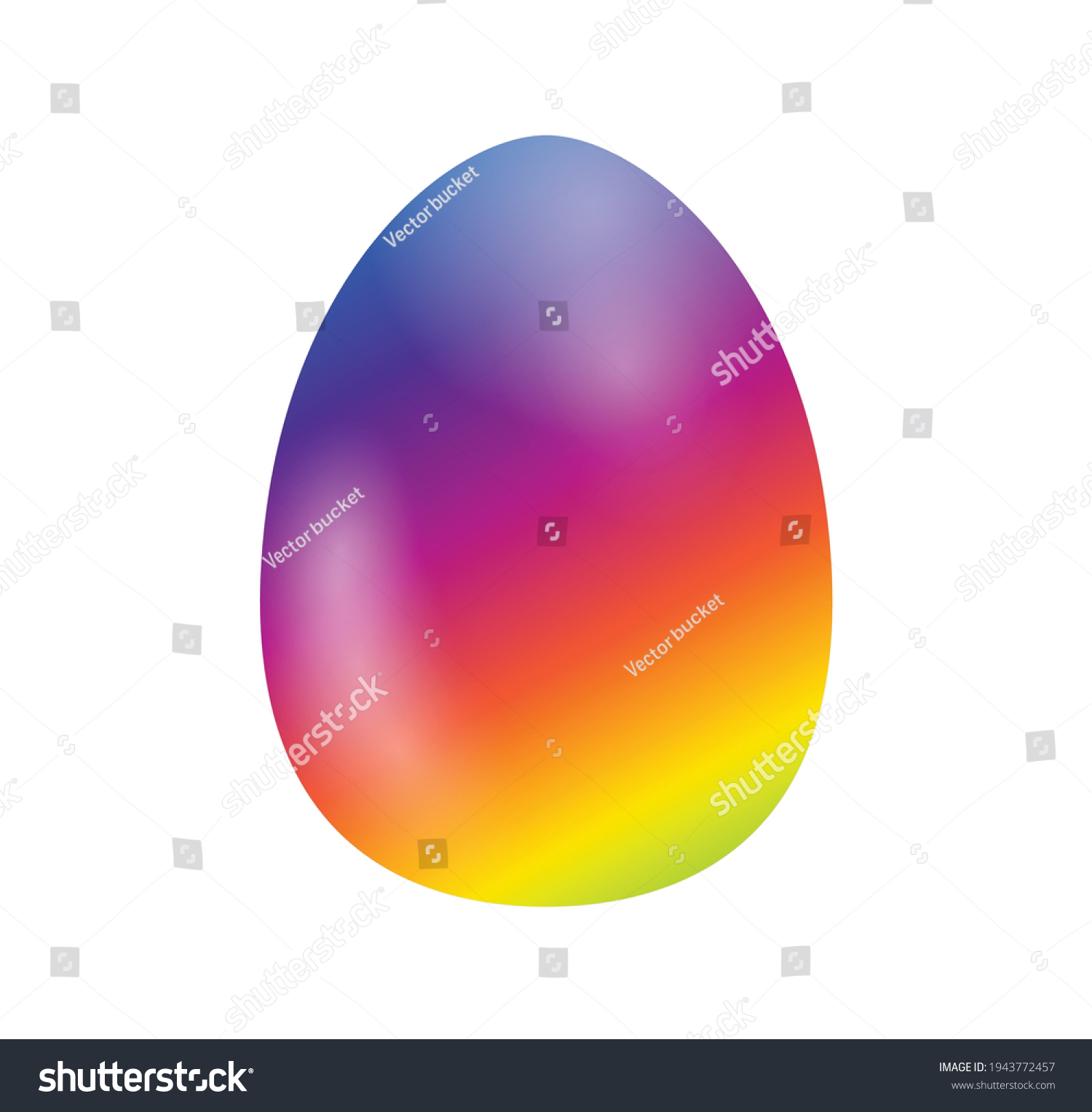 Rainbow Color Egg Isolated On White Stock Vector (Royalty Free ...