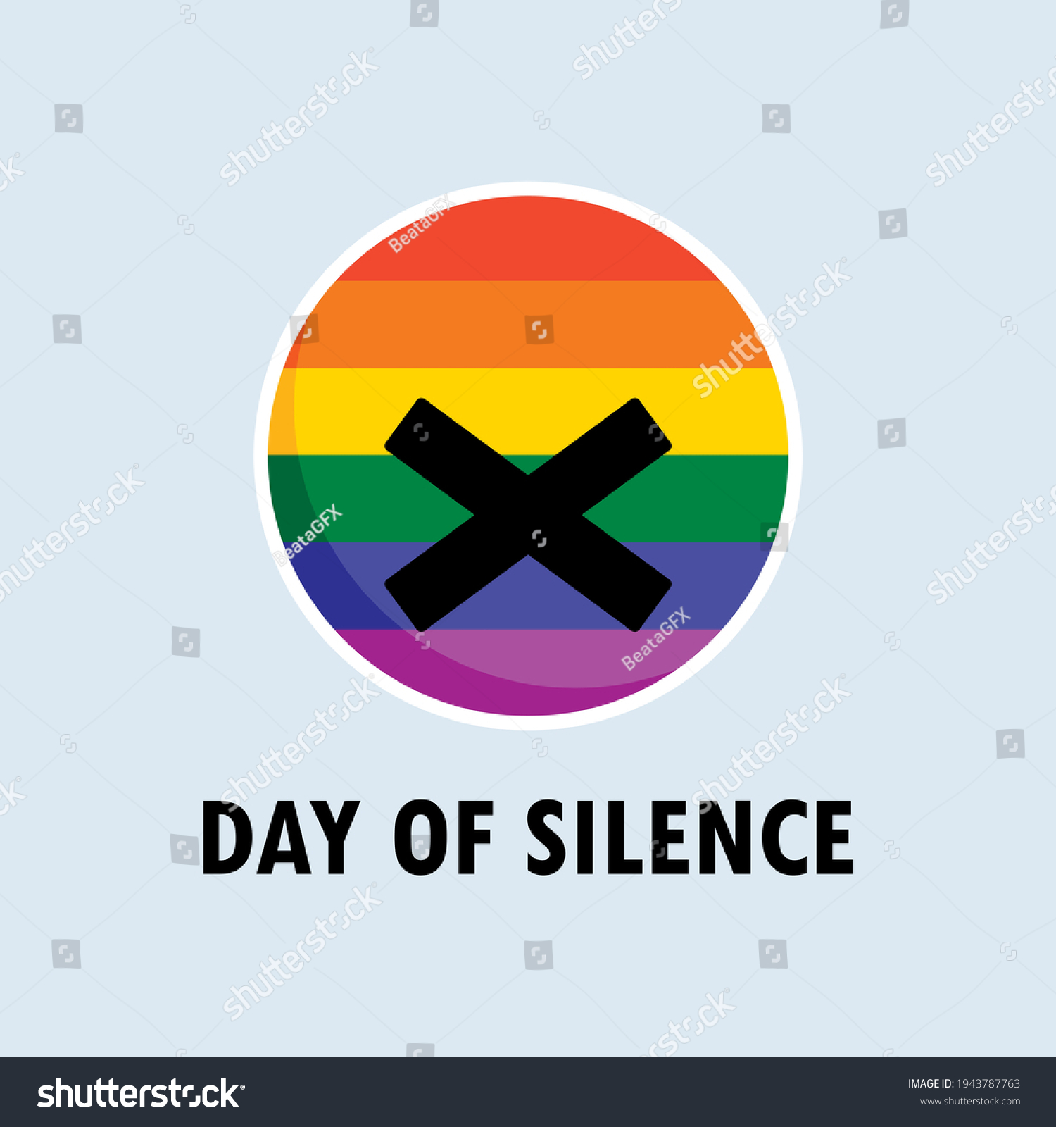 Day Silence Vector Lgbtq Rainbow Round Stock Vector (Royalty Free