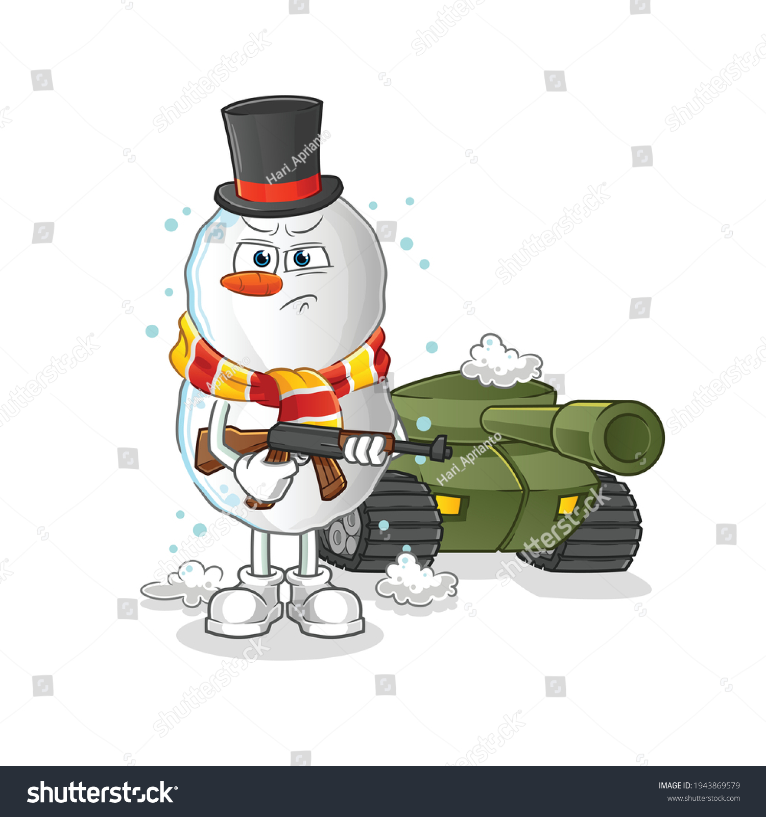 cop snowman clipart