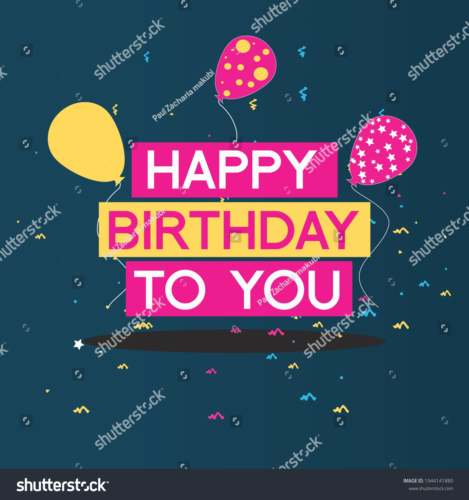 Happy Birthday Vector Illustration Celebration Stock Vector (Royalty ...