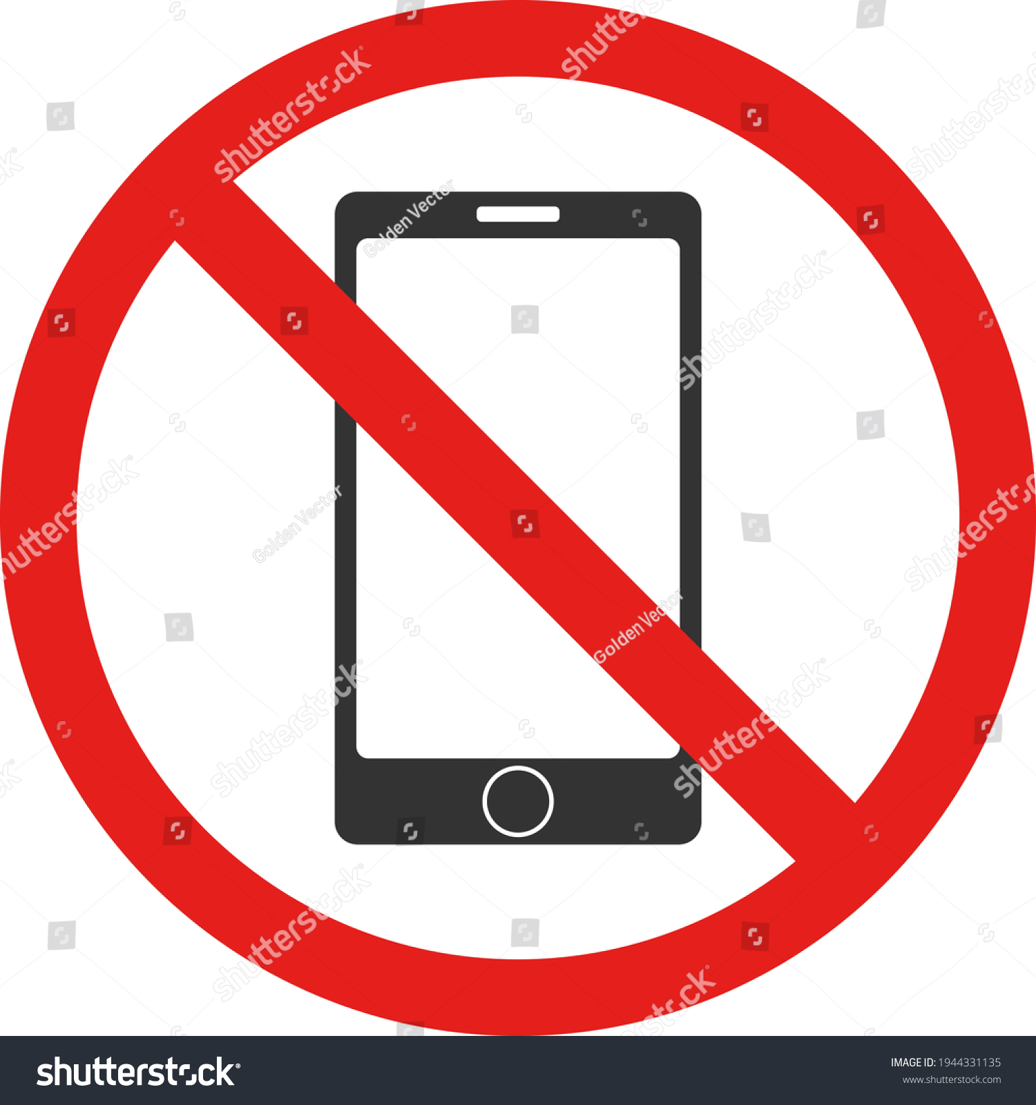 Telephone Sign Prohibited Prohibited Use Telephone Stock Vector ...