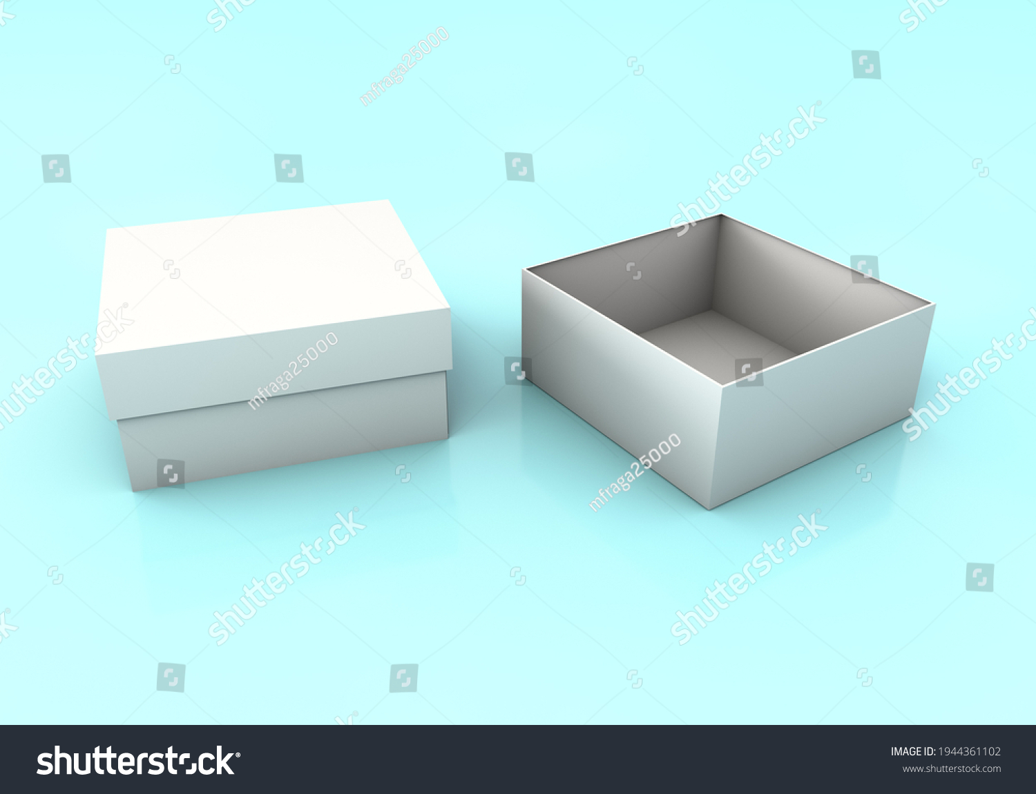 3d Box Mockup 3d Render Package Stock Illustration 1944361102 