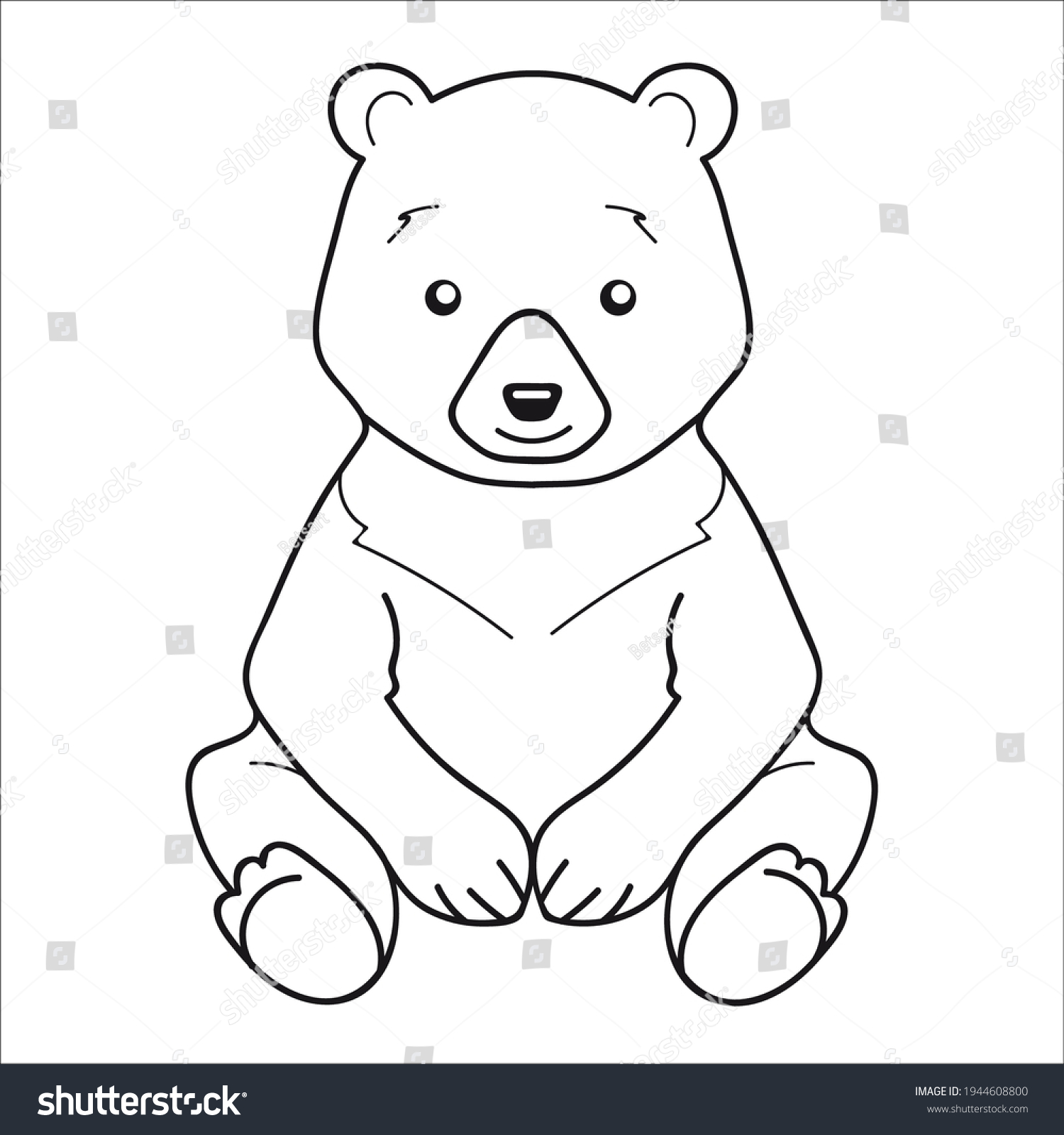 Coloring Book Children Outline Cute Cartoon Stock Vector (Royalty Free ...