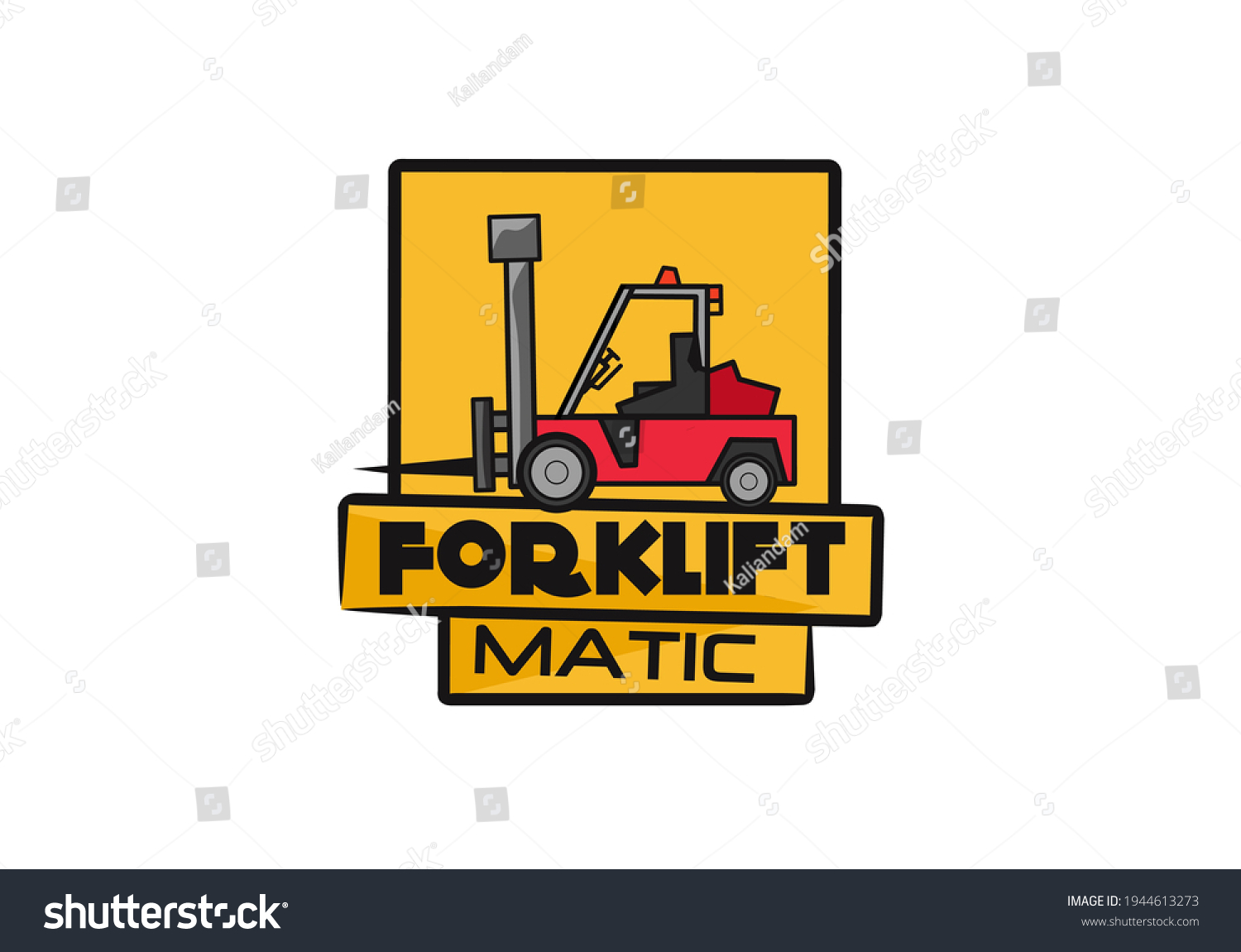 Forklift Mascot Logo Vector Illustration Design Stock Vector (Royalty ...