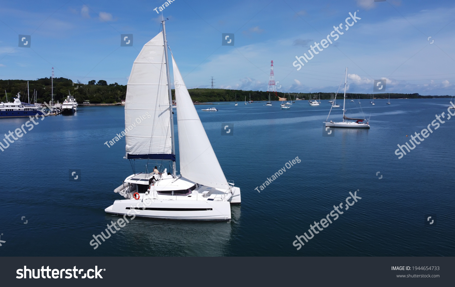 open deck sailing catamaran