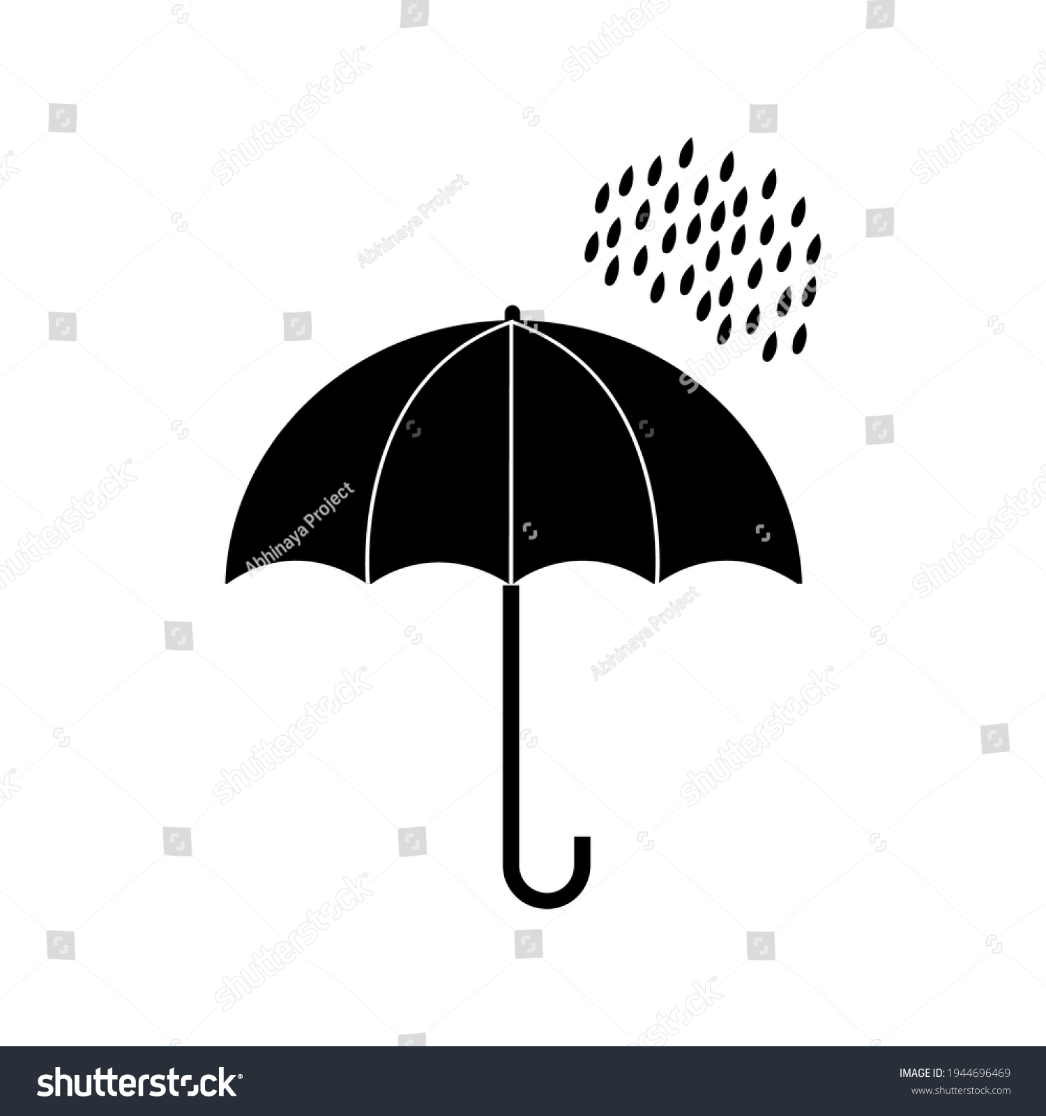 Vector Illustration Umbrella Rain Symbol Signs Stock Vector (Royalty ...