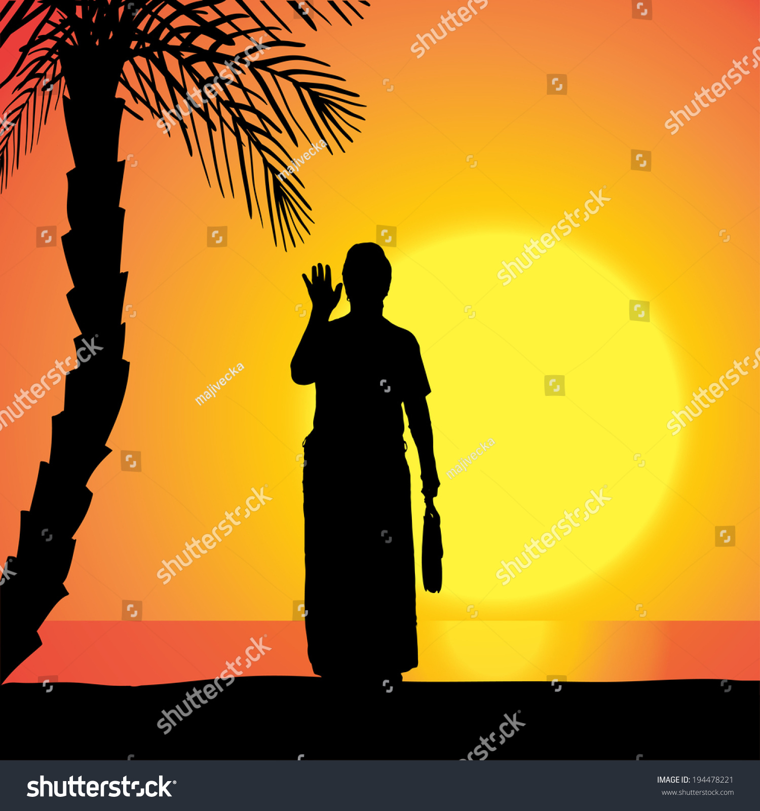 Vector Silhouette Woman Sunset Stock Vector Royalty Free Shutterstock