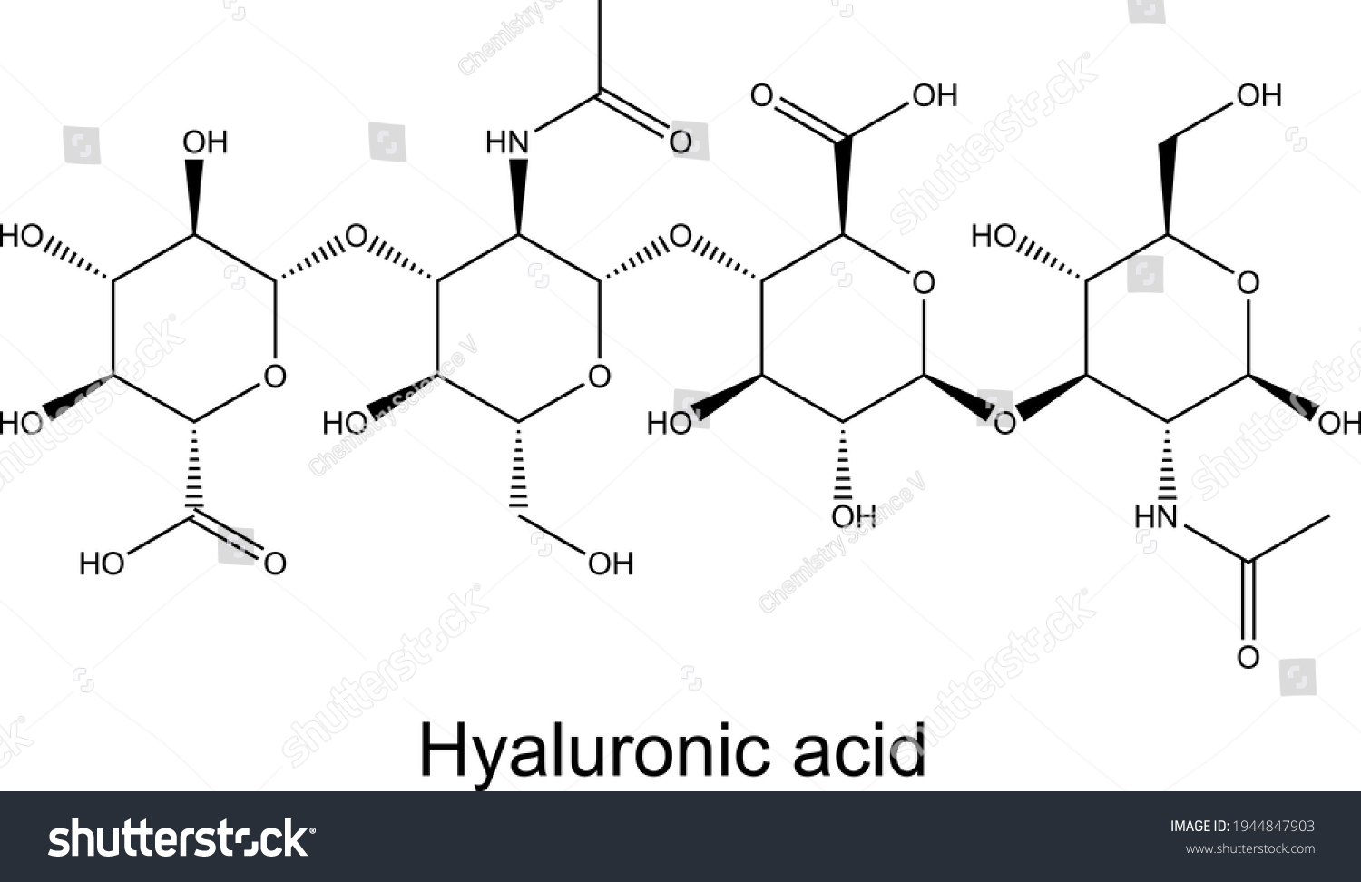 Hyaluronic Acid Molecule Chemical Formula Stock Vector (Royalty Free ...