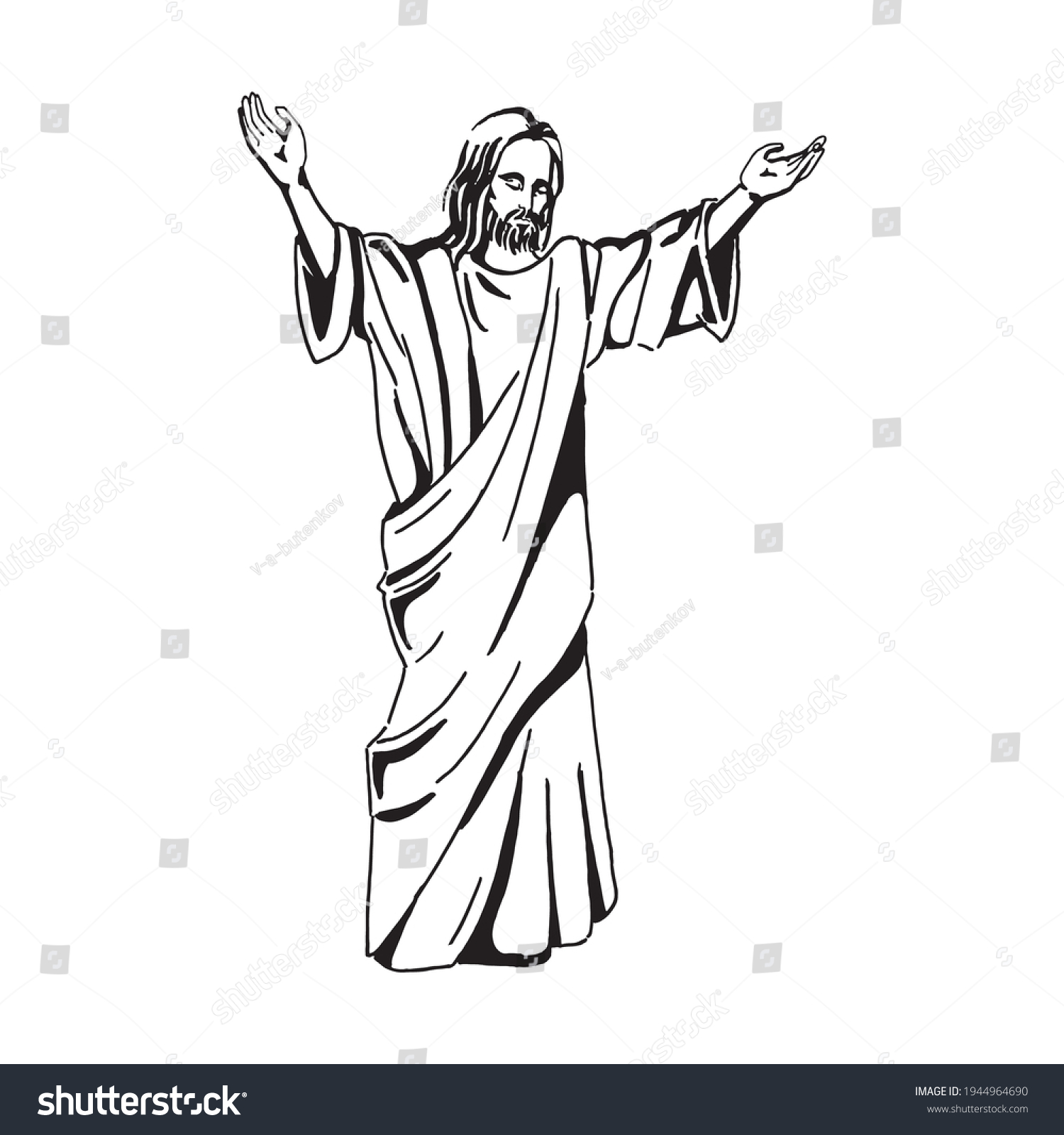 Vector Illustration Jesus Christ God Bible Stock Vector (Royalty Free ...