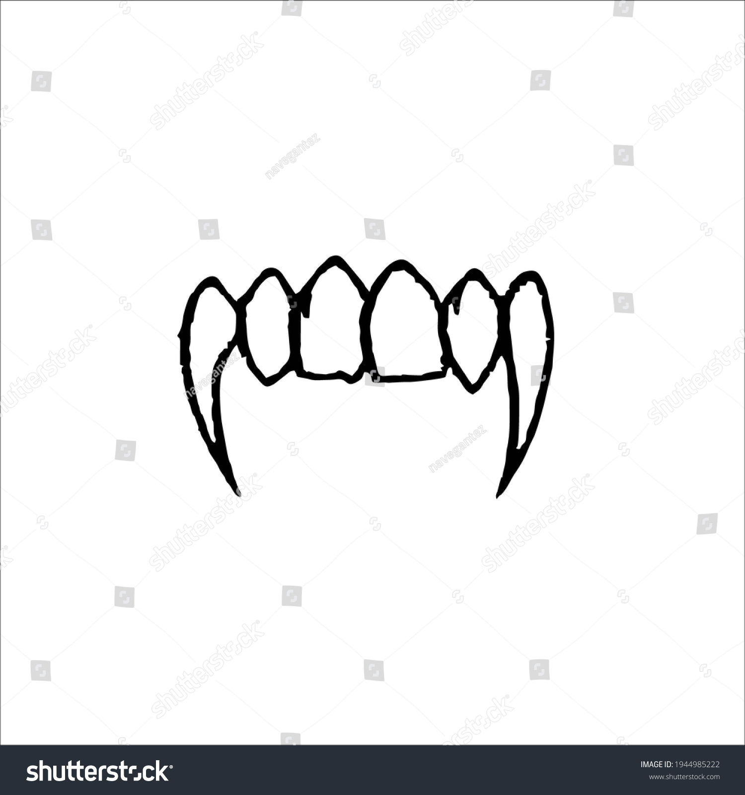 Fang Symbol Tattoo Design Vector Illustration Stock Vector (Royalty ...