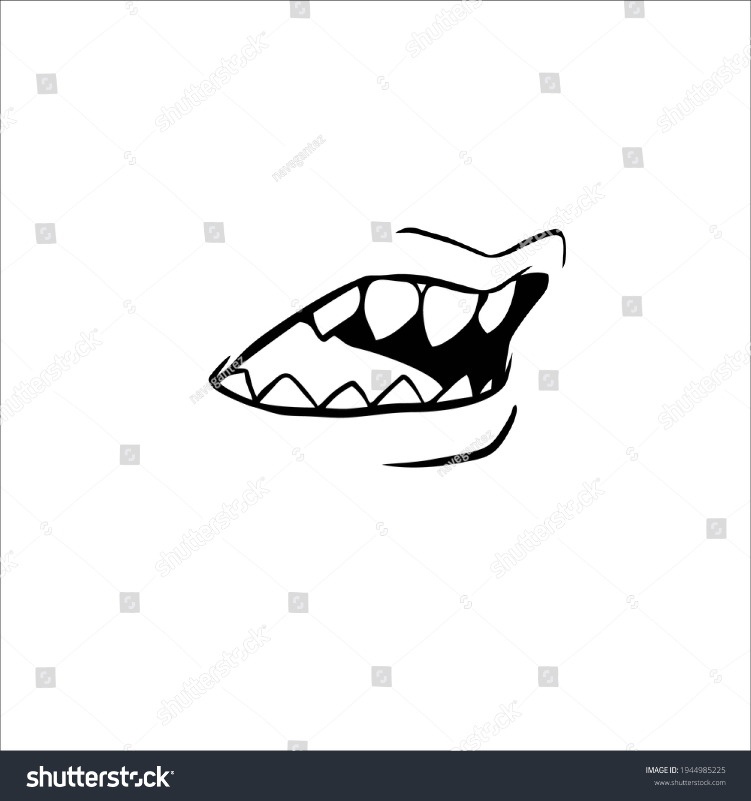 Fang Symbol Tattoo Design Vector Illustration Stock Vector (Royalty ...