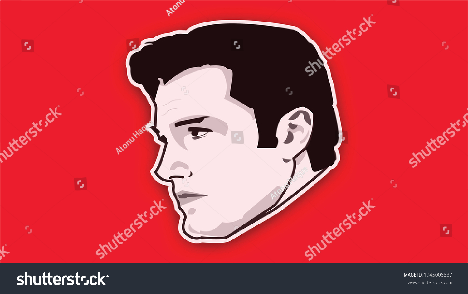 Male Model Cartoon Portrait Illustration Stock Illustration 1945006837 ...