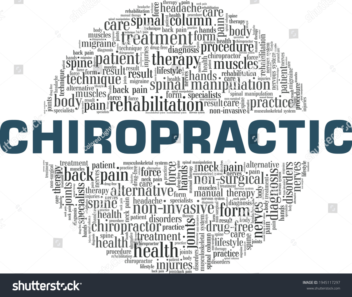 Chiropractic Vector Illustration Word Cloud Isolated Stock Vector ...