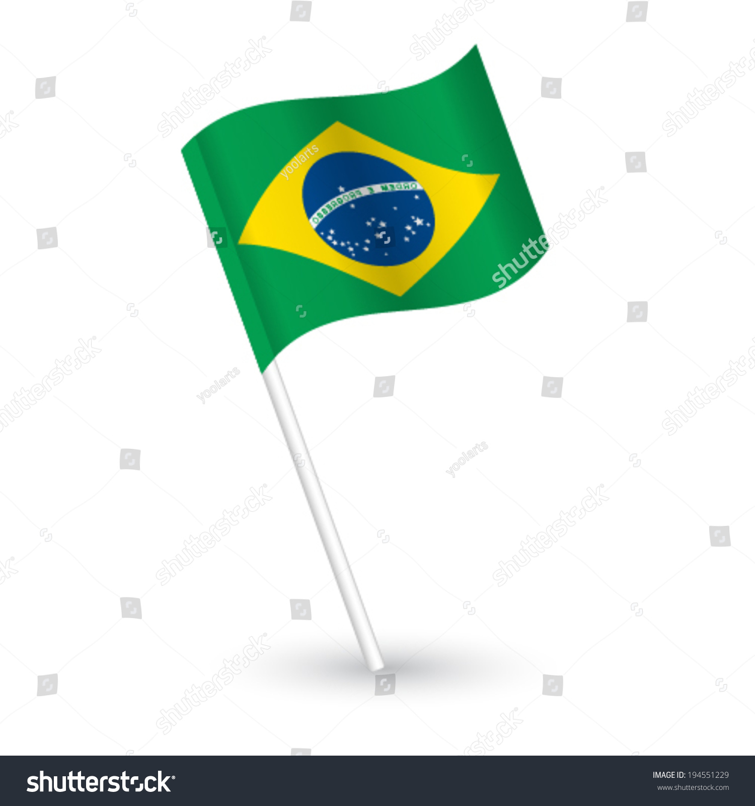 Vector Brazil Flag Illustration Stock Vector (Royalty Free) 194551229 ...